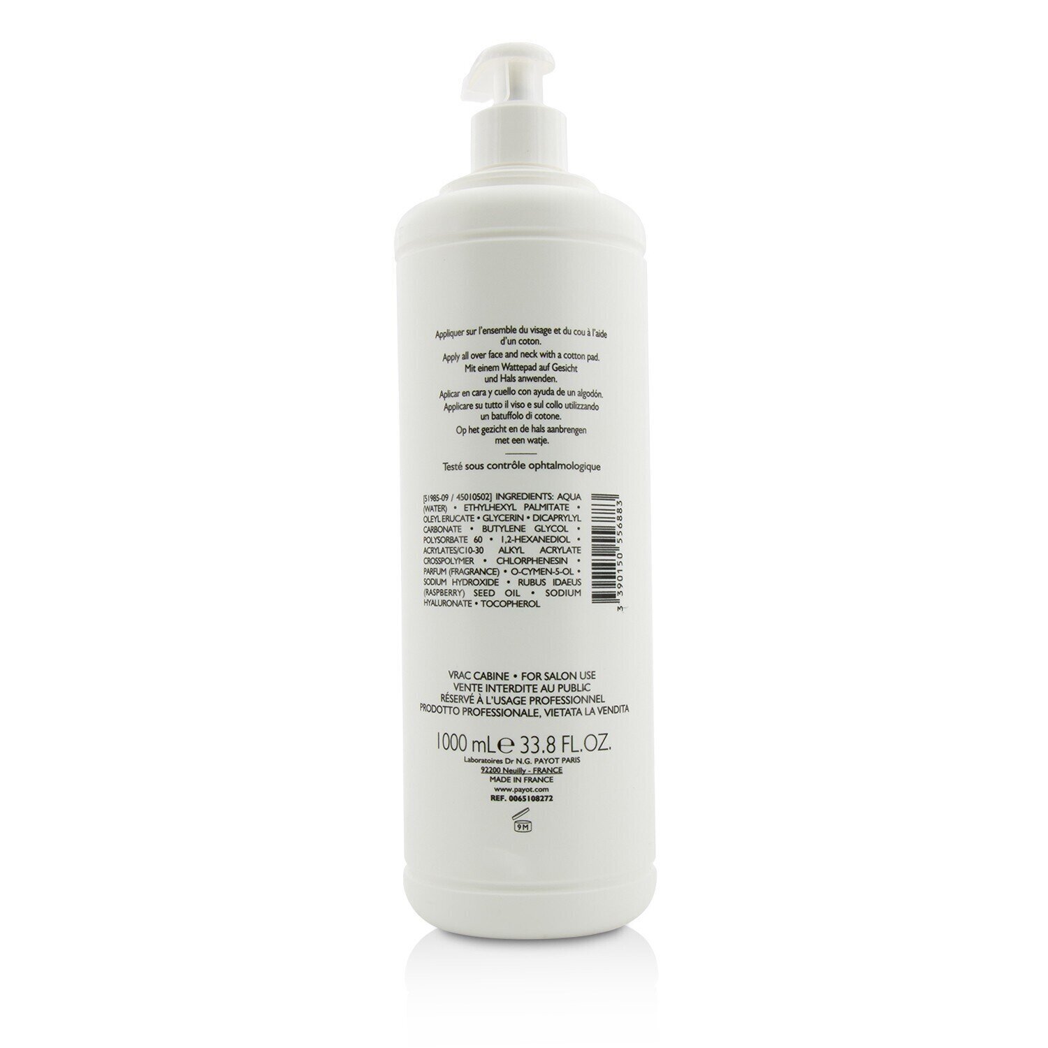 Payot حليب منظف بماء Micellar المرطب والمريح Les Demaquillantes Lait Micellaire Demaquillant (حجم صالون) 1000ml/33.8oz