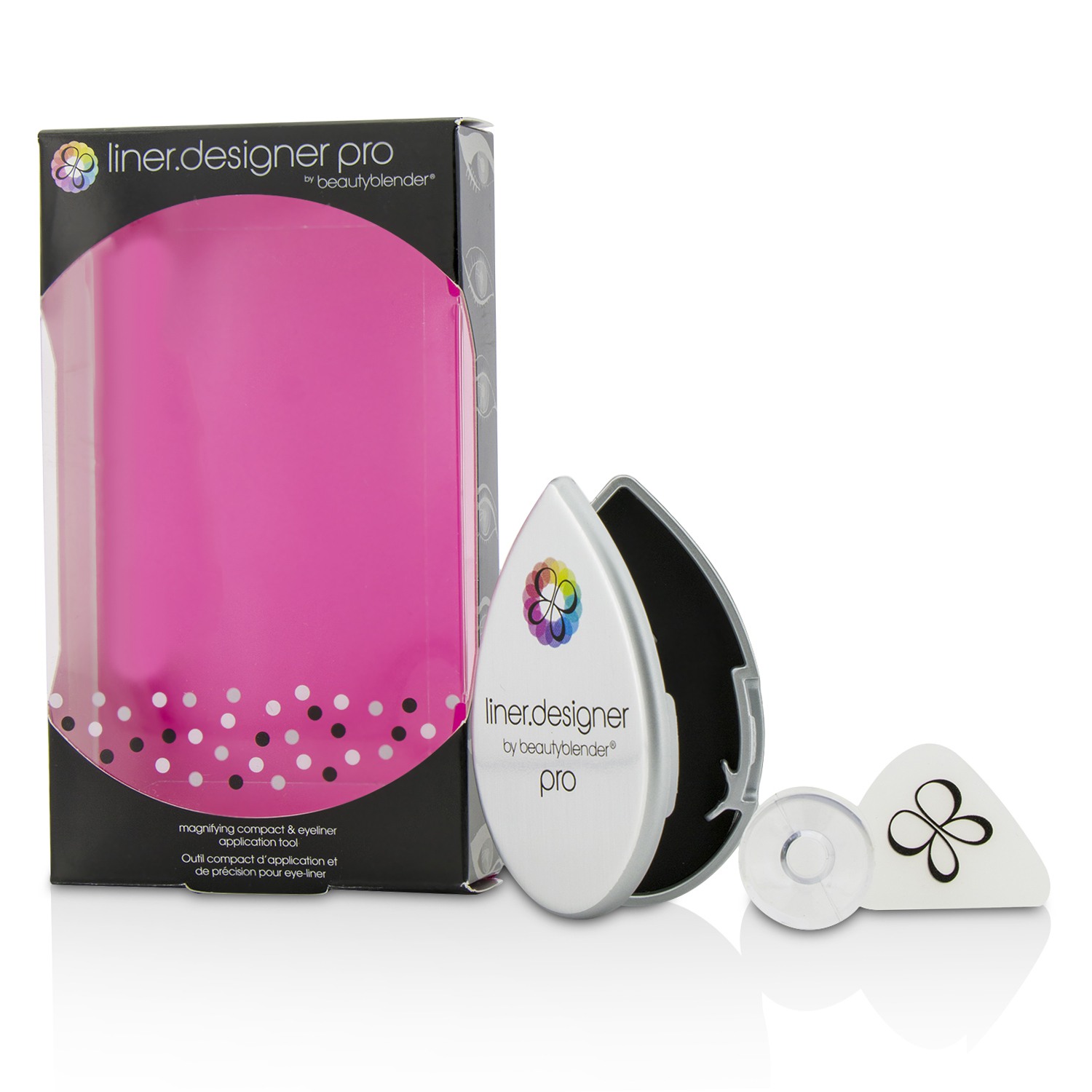 BeautyBlender Liner Designer (1x Eyeliner Application Tool, 1x Magnifying Mirror Compact, 1x Suction Cup) 3pcs