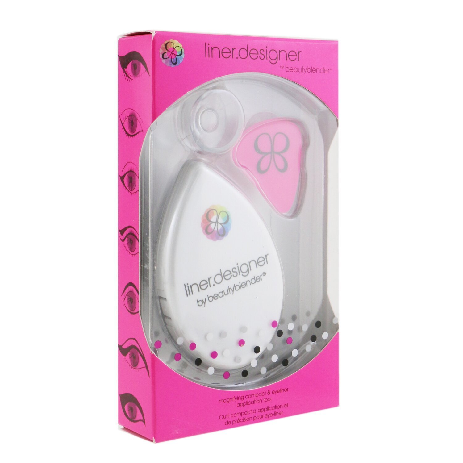 BeautyBlender Liner Designer (1x Eyeliner Application Tool, 1x Magnifying Mirror Compact, 1x Suction Cup) 3pcs