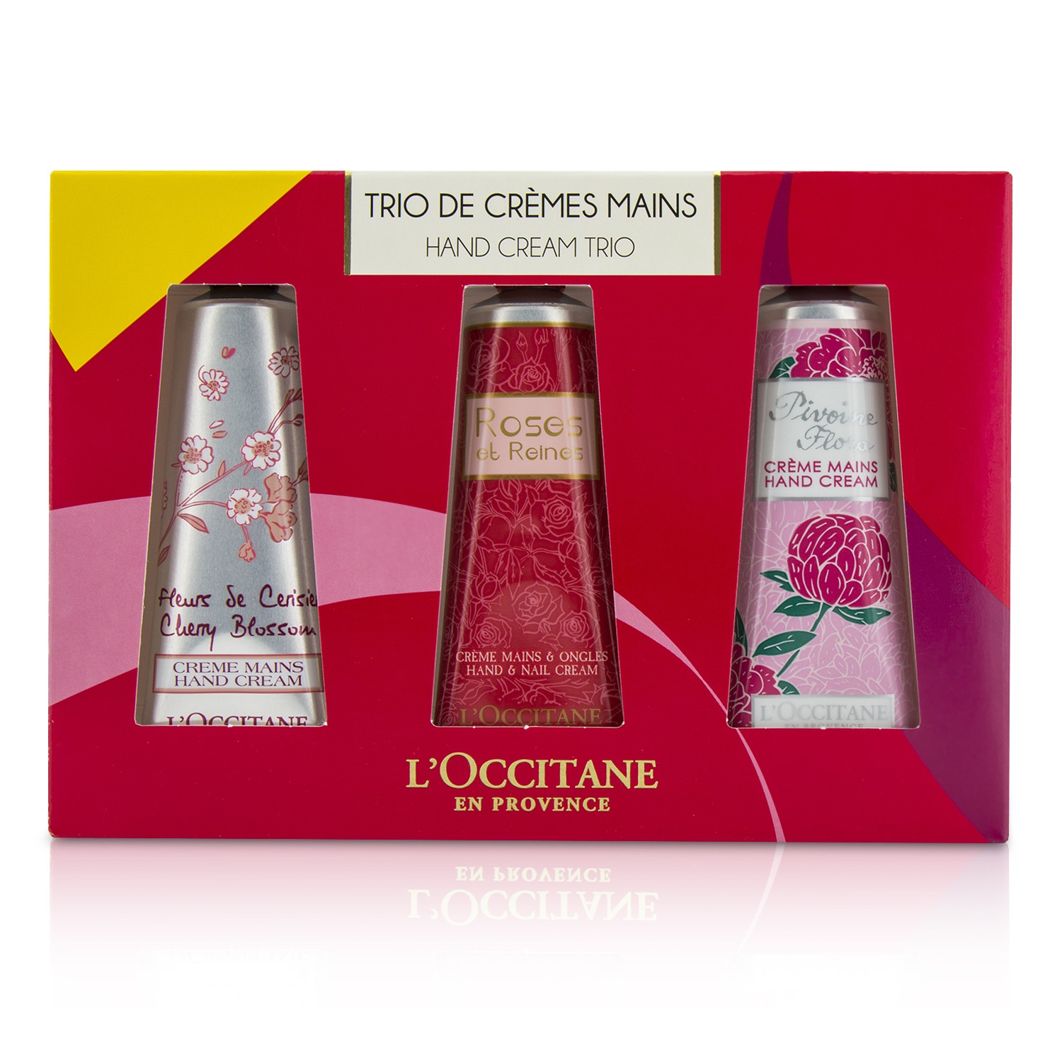 L'Occitane Floral Hand Cream Trio: Cherry Blossom + Roses Et Reines + Pivoine Flora Hand Cream 3pcs