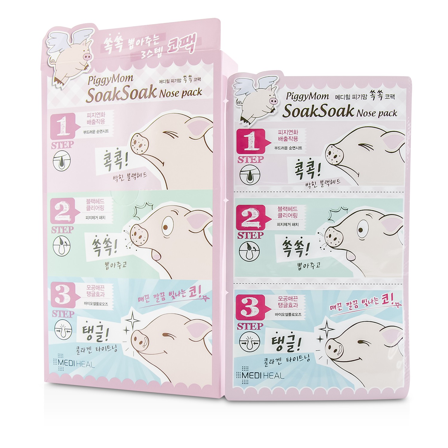 Mediheal PiggyMom SoakSoak Nose Pack 3-Step (Exp. Date: 09/2017) 20pcs