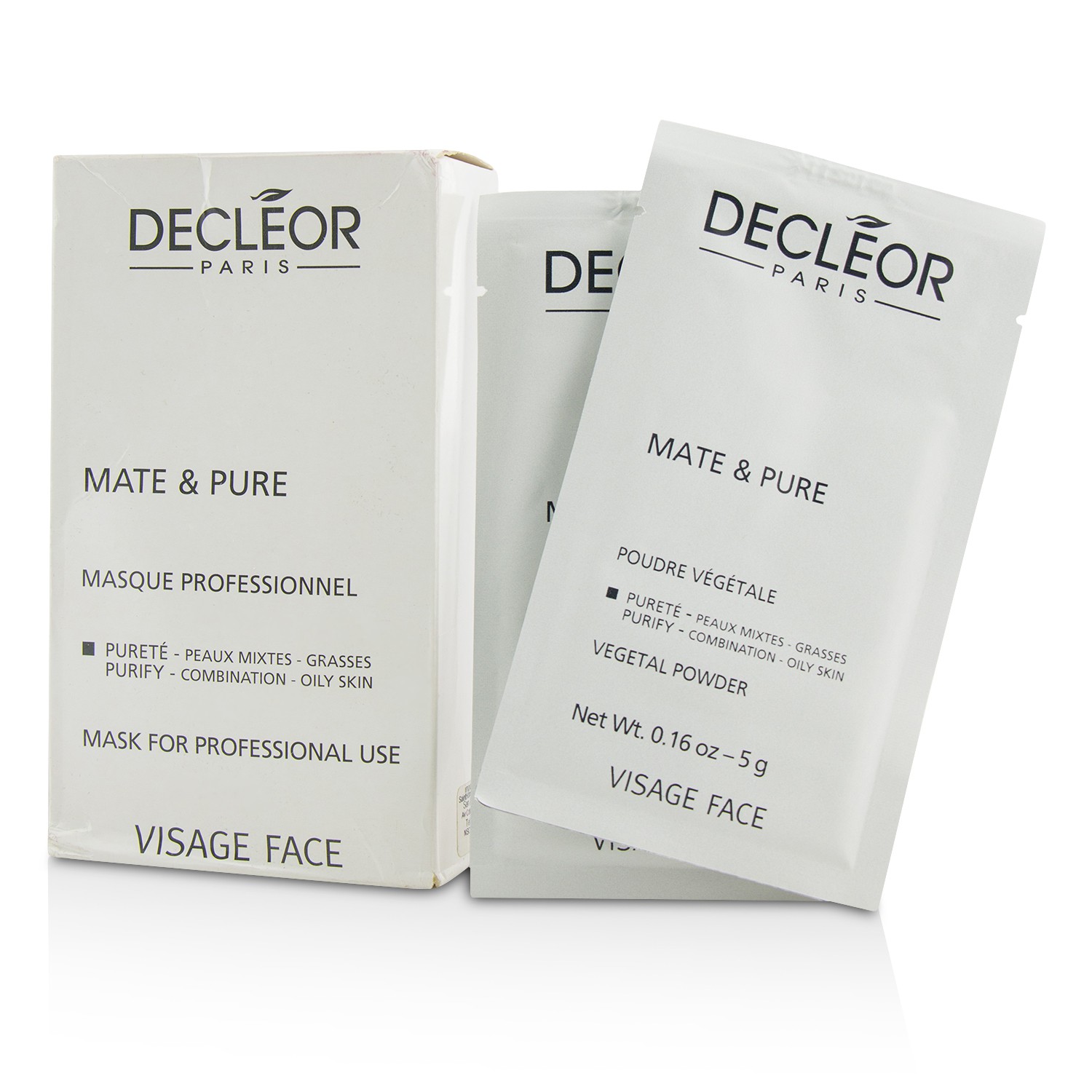 Decleor Mate & Pure Mask Vegetal Powder - C/O Skin (Salon Size, Box Slightly Damaged) 10x5g