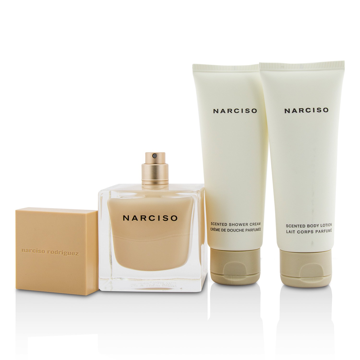 Narciso Rodriguez مجموعة Narciso Poudree: أو دو برفوم سبراي 90مل/3 أوقية + غسول للجسم 75مل/2.5 أوقية + جل للدش 75مل/2.5 أوقية 3pcs