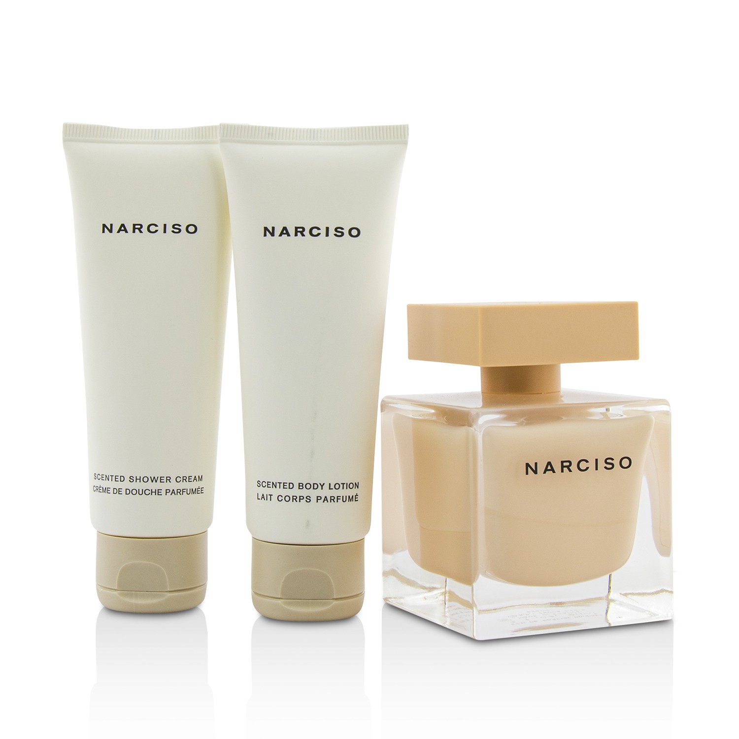 Narciso Rodriguez مجموعة Narciso Poudree: أو دو برفوم سبراي 90مل/3 أوقية + غسول للجسم 75مل/2.5 أوقية + جل للدش 75مل/2.5 أوقية 3pcs