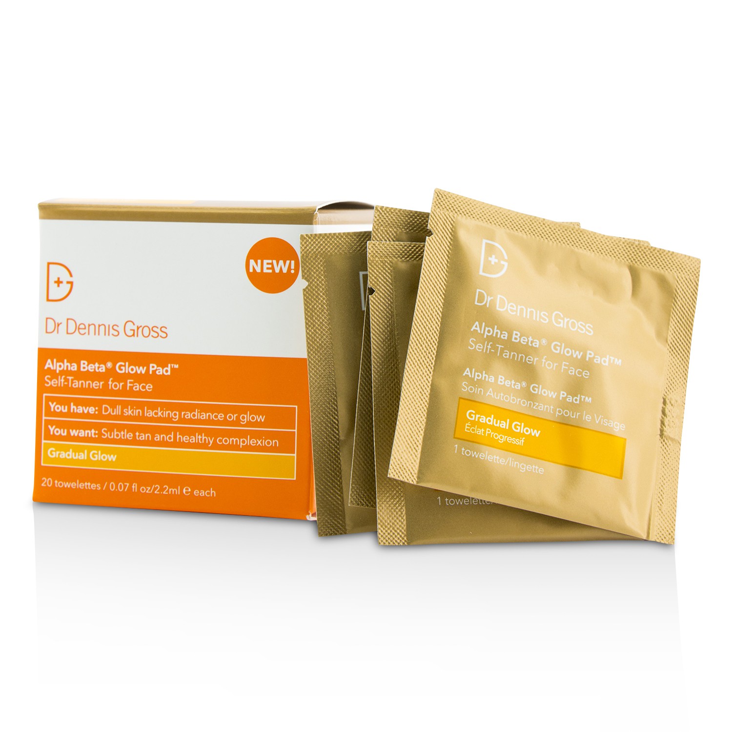 Dr Dennis Gross Alpha Beta Glow Pad For Face - Gradual Glow 20 Towelettes