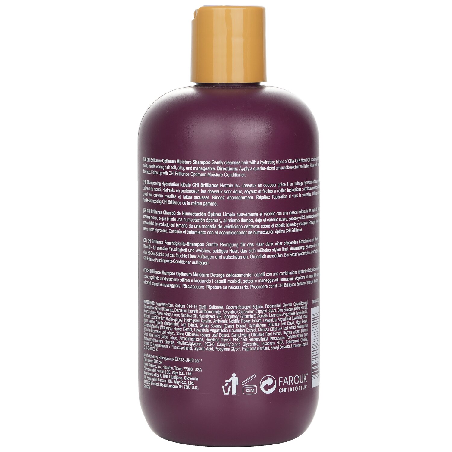 CHI Deep Brilliance Olive & Monoi Optimum Nəmləndirici Şampun 355ml/12oz