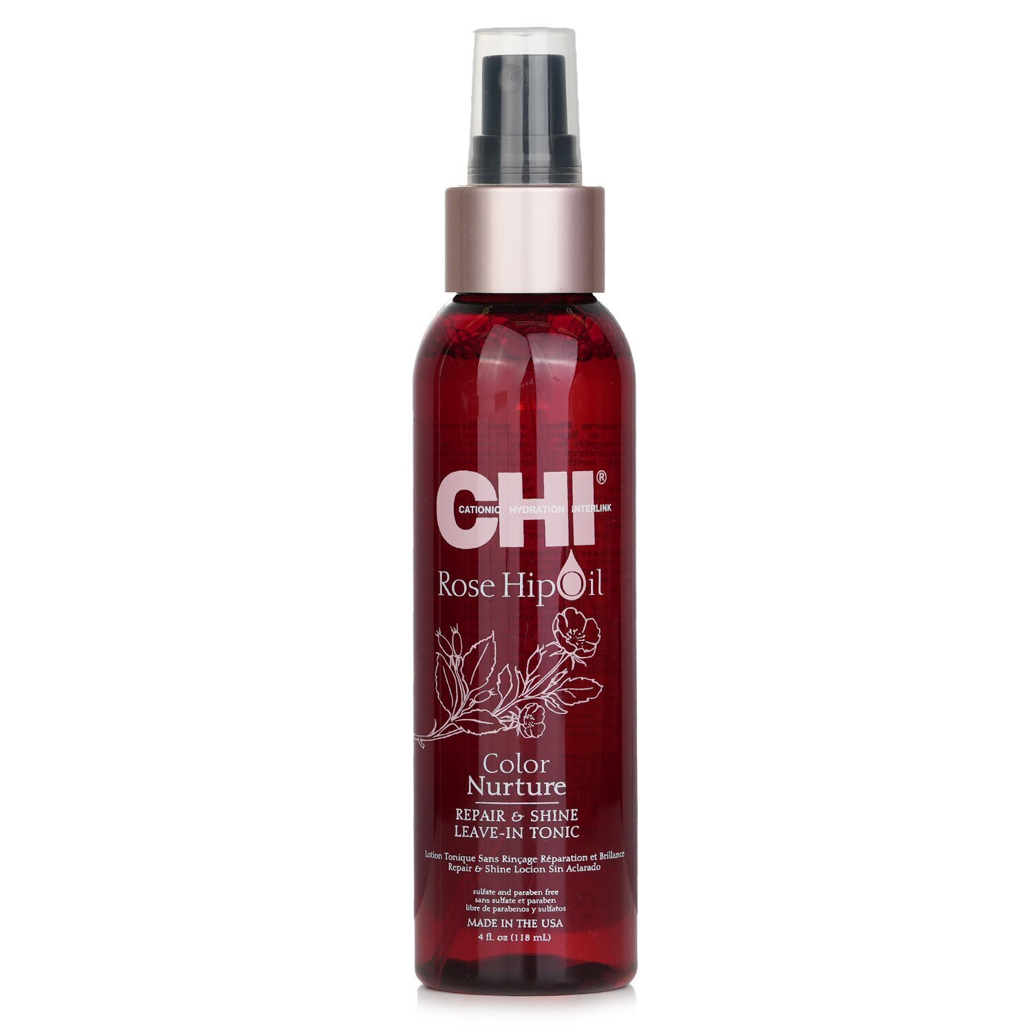 CHI تونر لامع مرمم يترك على الشعر Rose Hip Oil 118ml/4oz