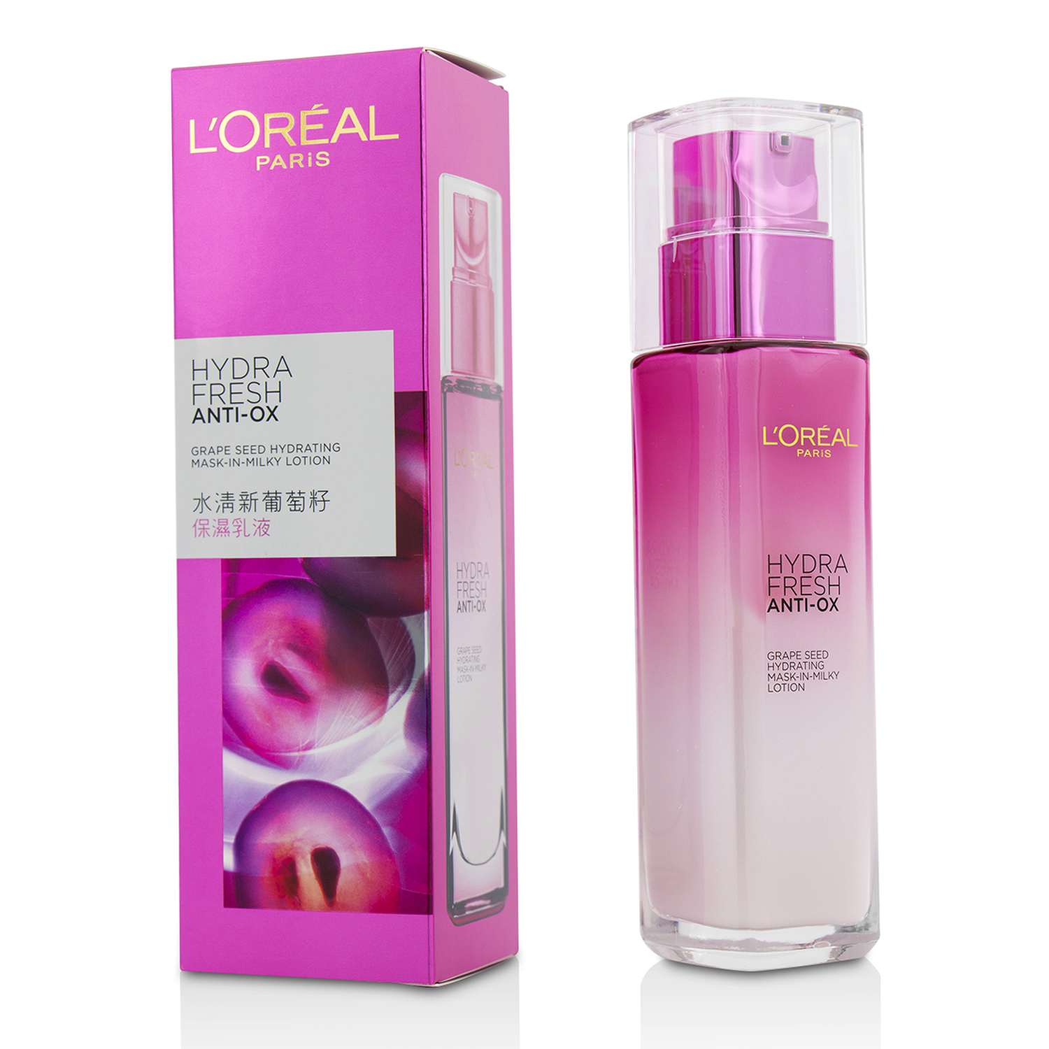 ロレアル L'Oreal ハイドラフレッシュ アンチ-Ox グレープ シード ハイドレーティング マスク-イン-ミルキー ローション 110ml/3.7oz