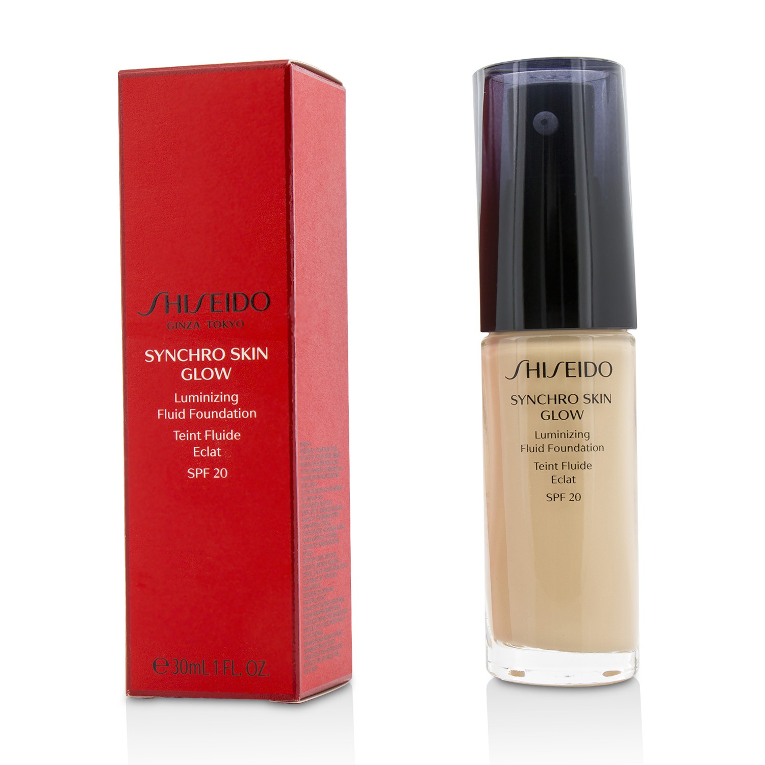 Shiseido Synchro Skin Glow Luminizing Fluid Foundation SPF 20 פאונדיישן נוזלי 30ml/1oz