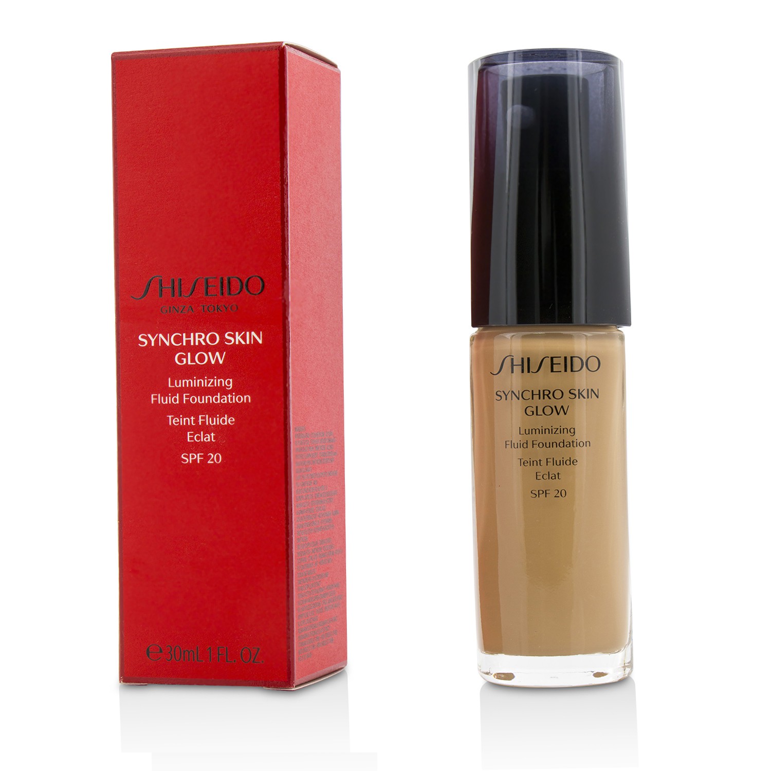 Shiseido Synchro Skin Glow Luminizing Fluid Foundation SPF 20 פאונדיישן נוזלי 30ml/1oz