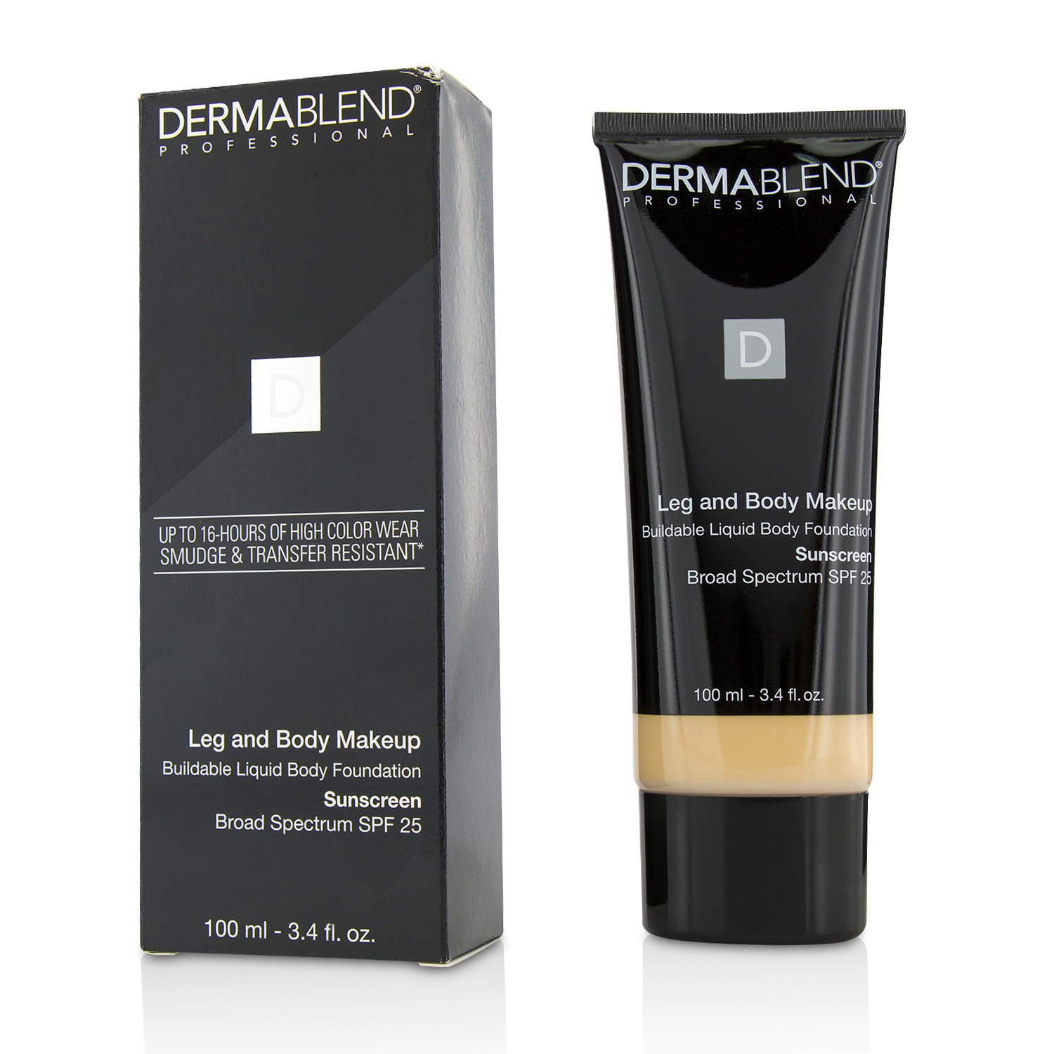 Dermablend Leg and Body Make Up Buildable Liquid Body Foundation Sunscreen Broad Spectrum SPF 25 100ml/3.4oz