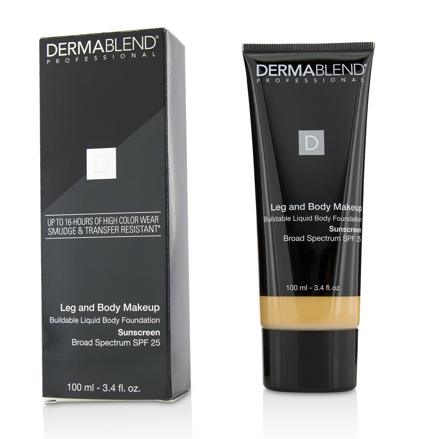 Dermablend Leg and Body Make Up Buildable Liquid Body Foundation Sunscreen Broad Spectrum SPF 25 100ml/3.4oz