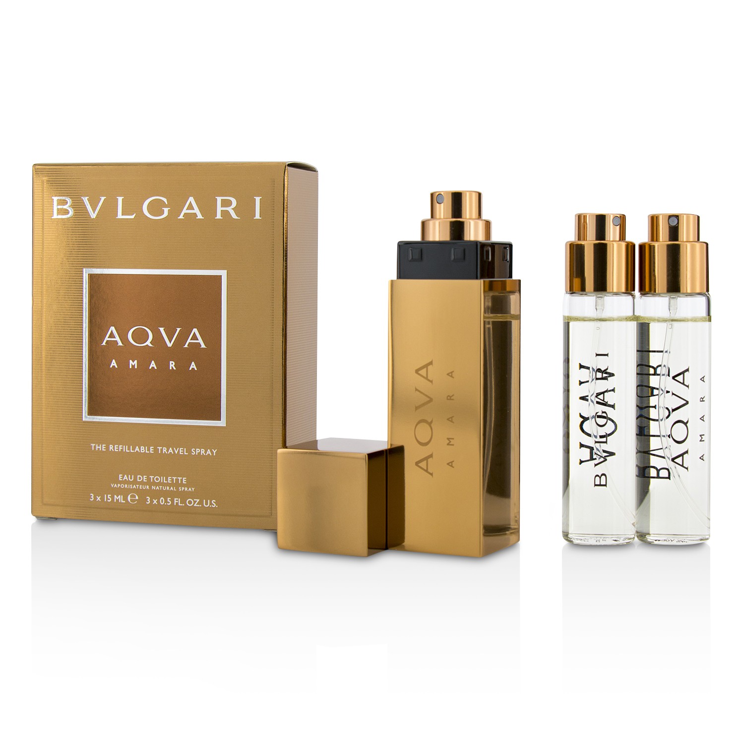 Bvlgari Aqva Amara The Refillable Eau De Toilette Travel Spray 3x15ml/0.5oz