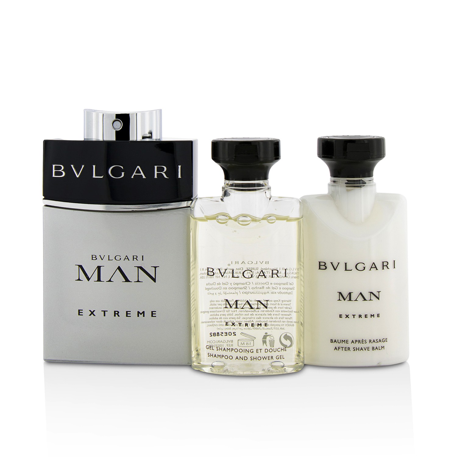 Bvlgari Man Extreme Набор: Туалетная Вода Спрей 60мл/2унц + Бальзам после Бритья 40мл/1.35унц + Гель для Душа 40мл/1.35унц 3pcs