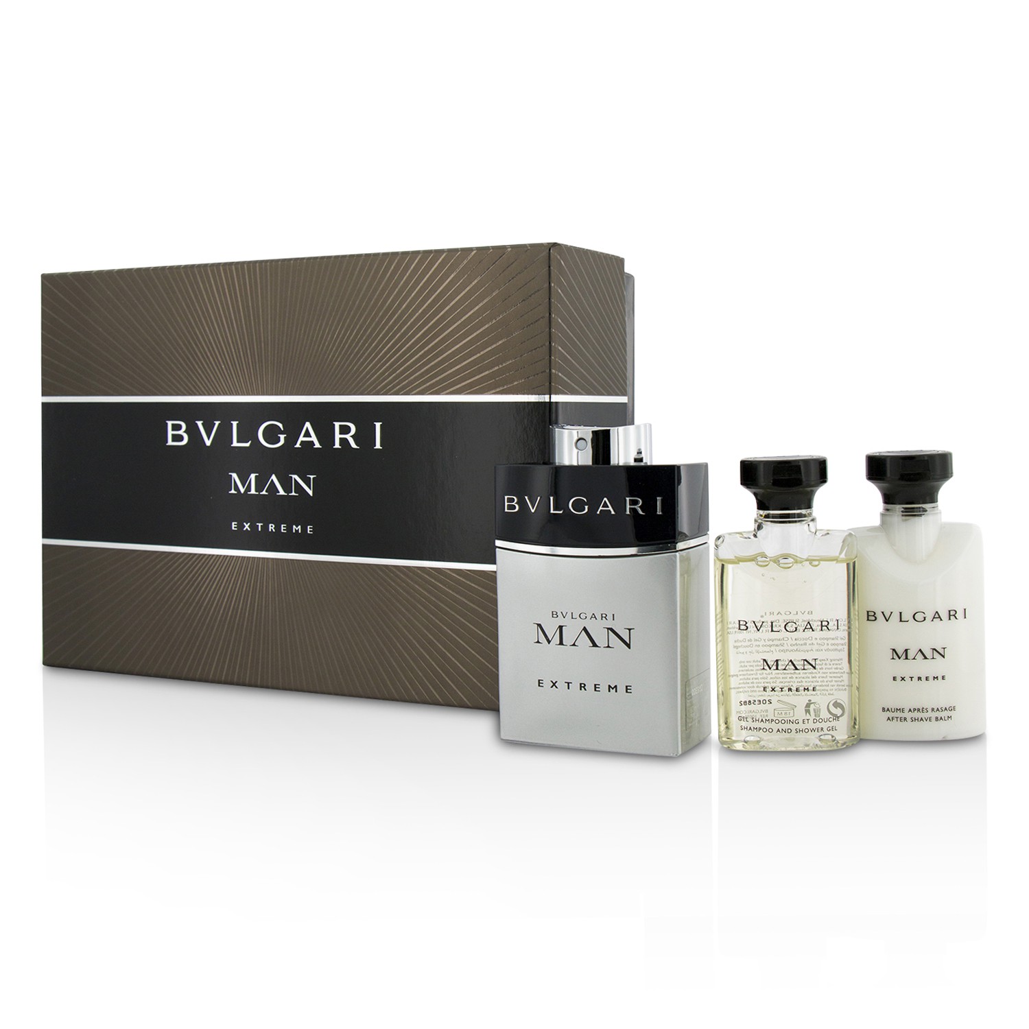 Bvlgari Man Extreme Набор: Туалетная Вода Спрей 60мл/2унц + Бальзам после Бритья 40мл/1.35унц + Гель для Душа 40мл/1.35унц 3pcs