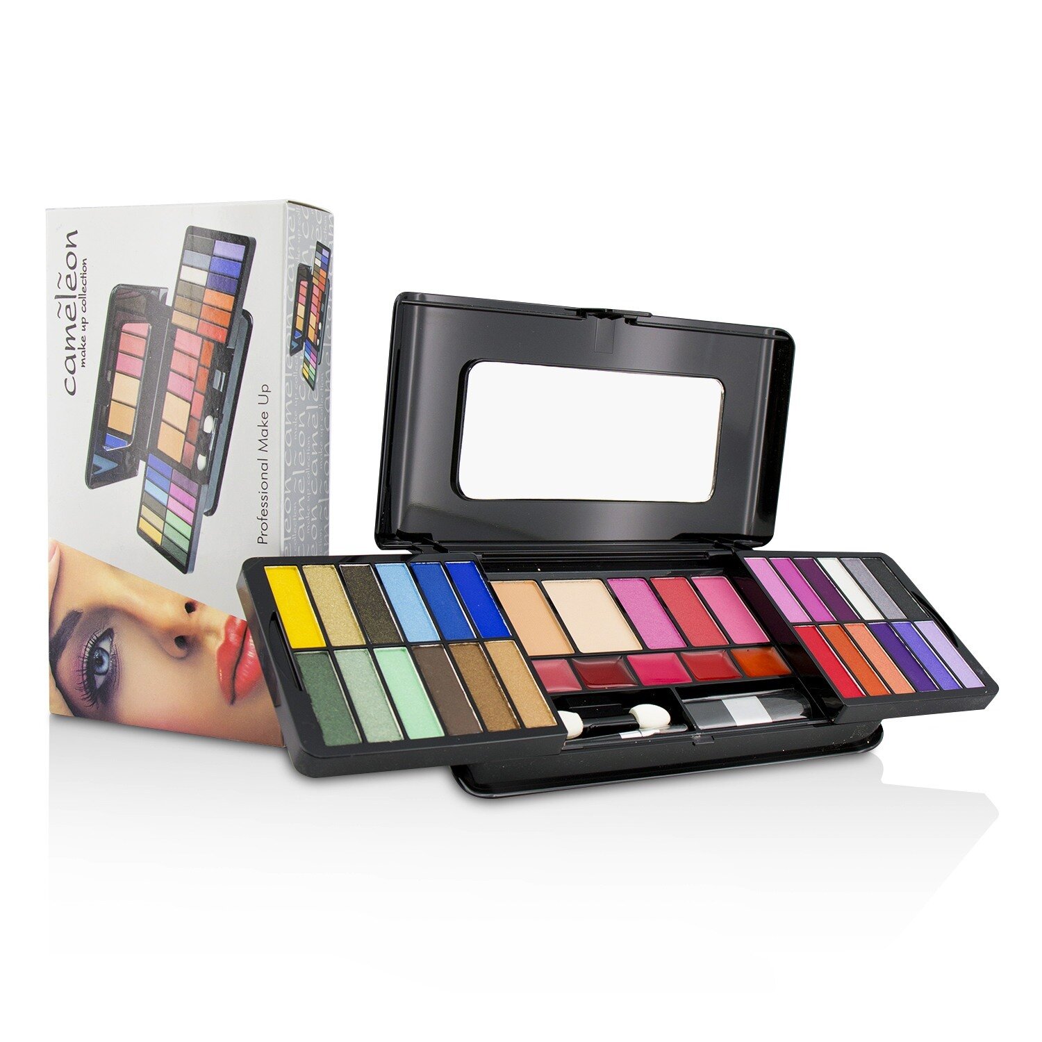 Cameleon MakeUp Kit Deluxe G2215 (24x Eyeshadow, 3x Blusher, 2x Pressed Powder, 5x Lipgloss, 2x Applicator) Picture Color