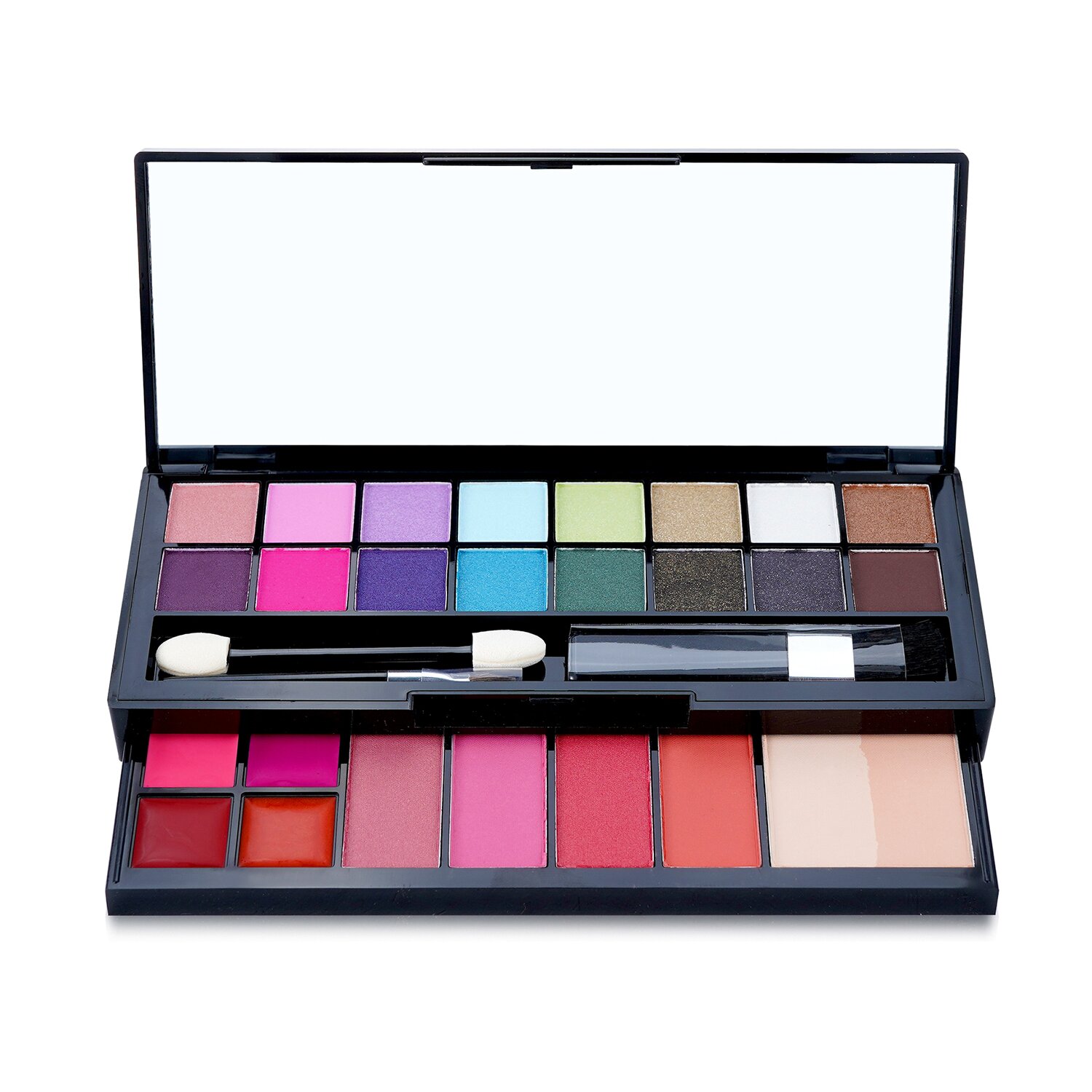 Cameleon MakeUp Kit Deluxe G2219 (16x øyenskygge, 4x blush, 1x pudder, 4x lipgloss, 2x applikator) Picture Color