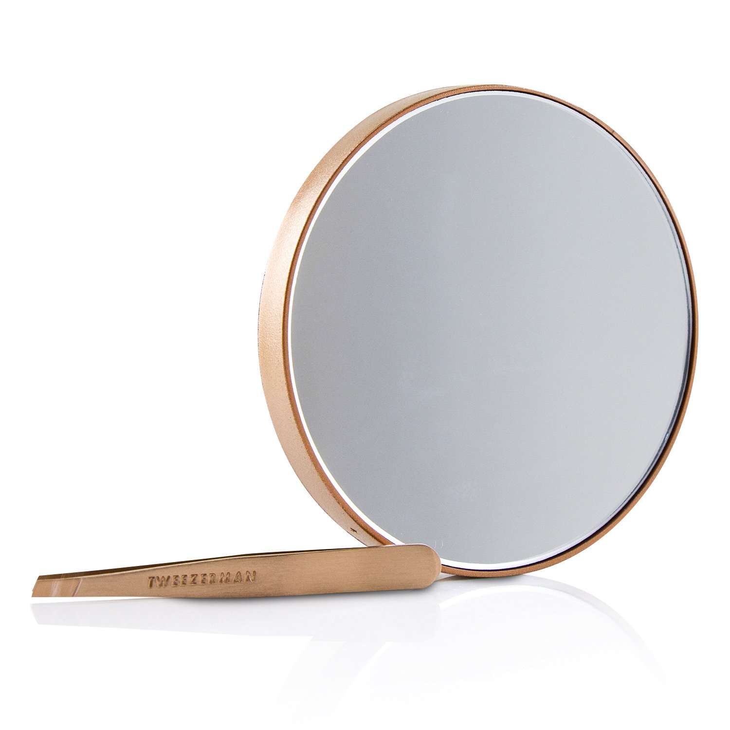 Tweezerman Rose Gold Mini Slant Tweezer And 10X Mirror Picture Color