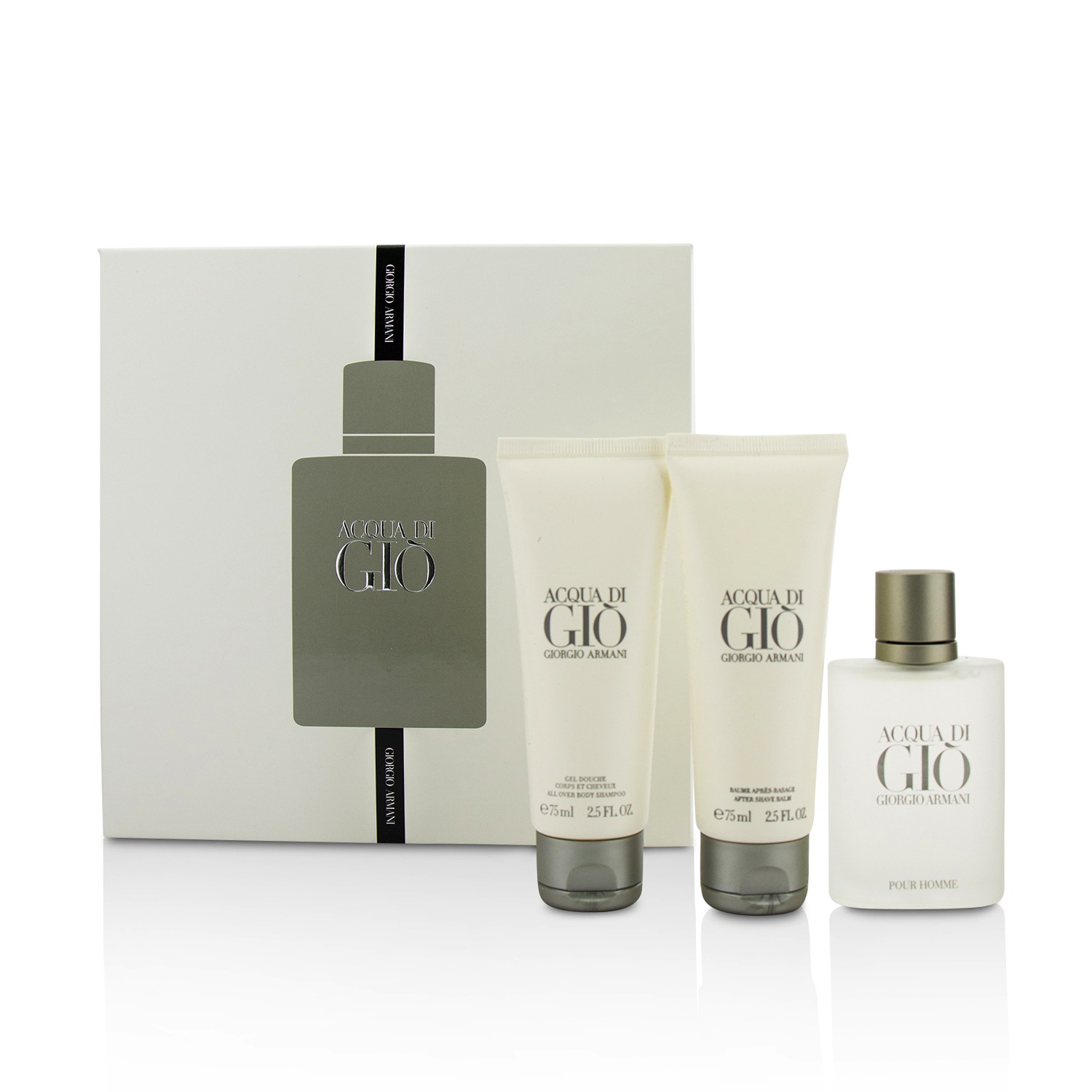 Giorgio Armani Acqua Di Gio Coffret: Eau De Toilette Spray 50ml/1.7oz + All Over Body Shampoo 75ml/2.5oz + After Shave Balm 75ml/2.5oz 3pcs