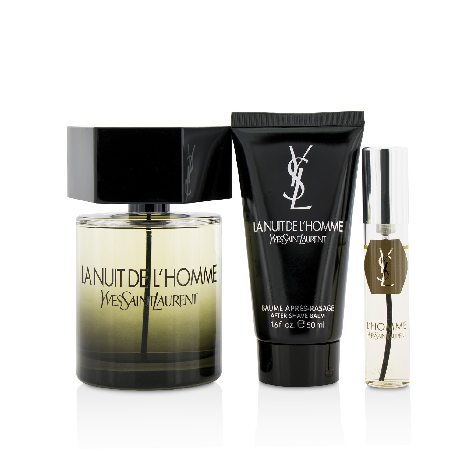 Yves Saint Laurent La Nuit De L'Homme Coffret: Eau De Toilette Spray 100ml/3.3oz + Eau De Toilette Spray 10ml/0.3oz + After Shave Balm 50ml/1.6oz 3pcs