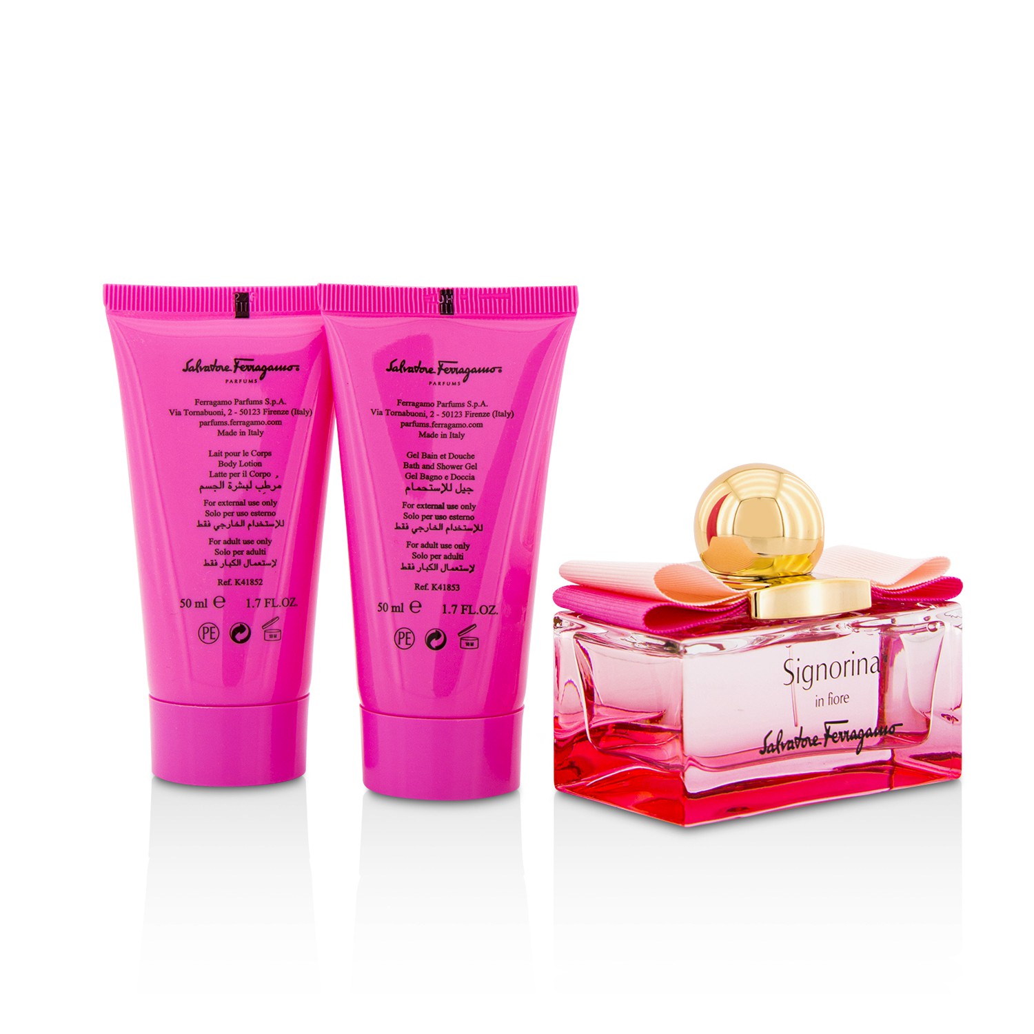 Salvatore Ferragamo Signorina In Fiore Coffret: Eau De Toilette Spray 50ml/1.7oz + Body Lotion 50ml/1.7oz + Shower Gel 50ml/1.7oz 3pcs