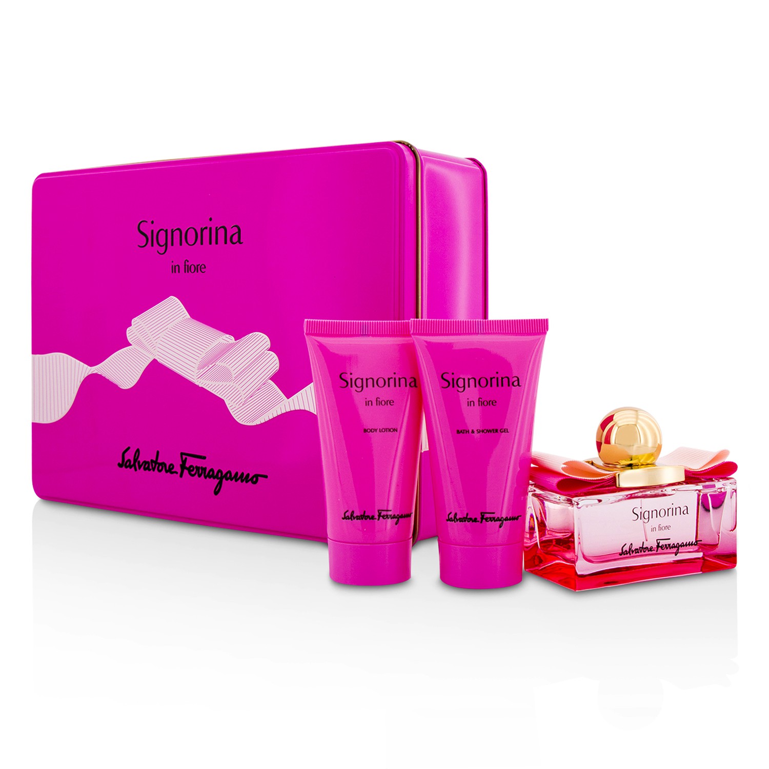 Salvatore Ferragamo Signorina In Fiore Coffret: Eau De Toilette Spray 50ml/1.7oz + Body Lotion 50ml/1.7oz + Shower Gel 50ml/1.7oz 3pcs