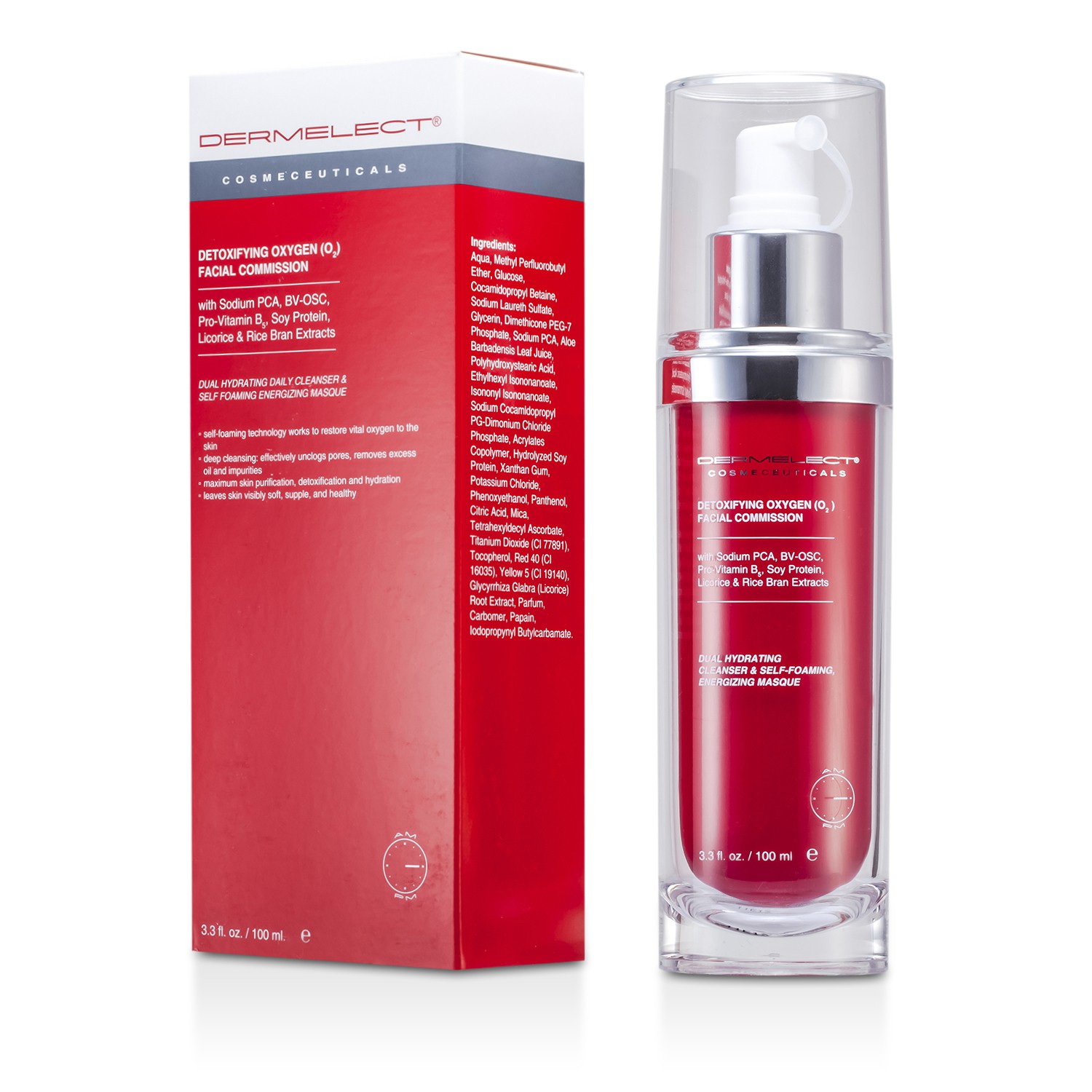 Dermelect Детоксифицирующее Кислородное (O2) Средство для Лица 100ml/3.3oz