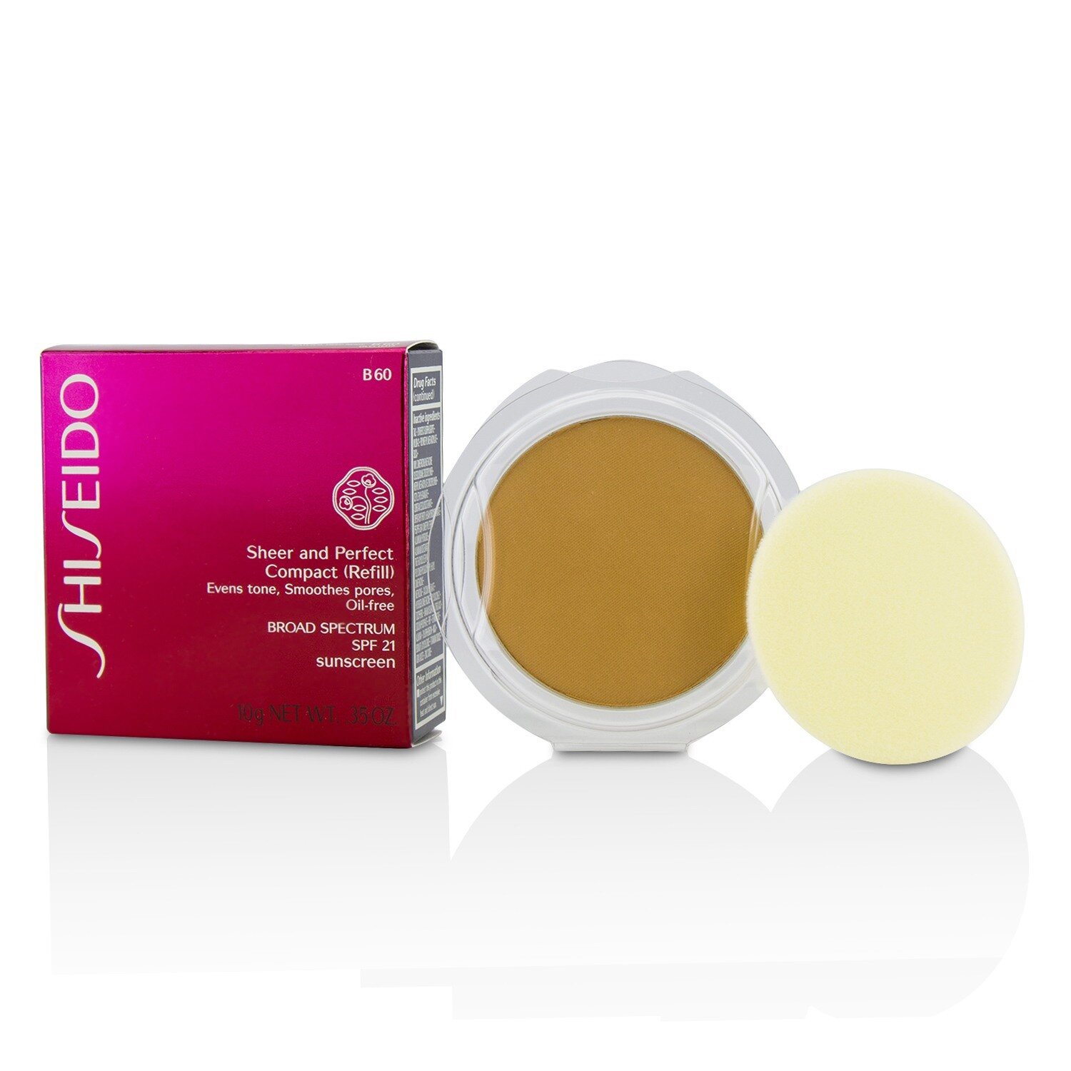 Shiseido أساس مضغوط شفاف SPF 21 (عبوة احتياطية) 10g/0.35oz