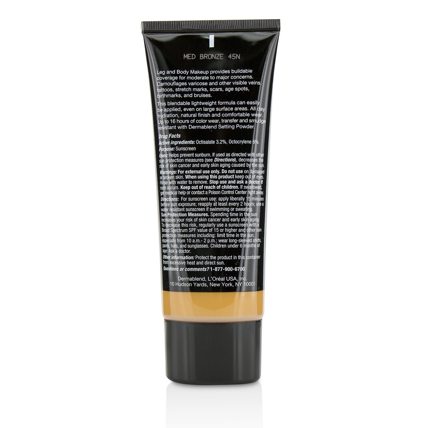 Dermablend Leg and Body Make Up Buildable Liquid Body Foundation Sunscreen Broad Spectrum SPF 25 100ml/3.4oz