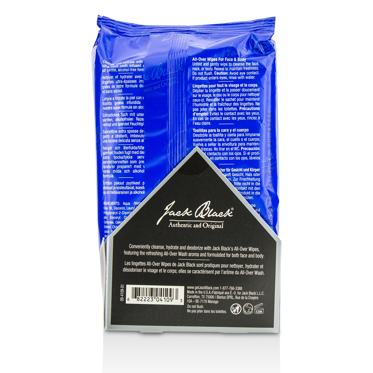 Jack Black All Over Wipes for Face, Hair & Body 30 wipes