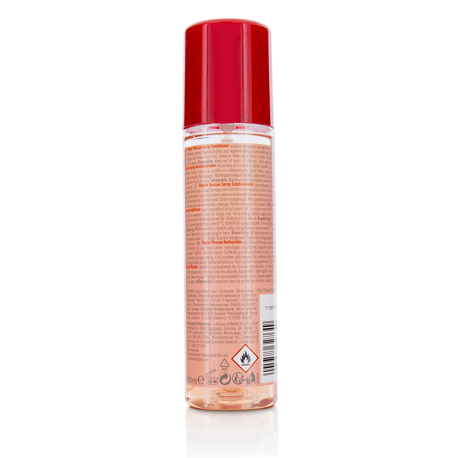 Schwarzkopf BC Repair Rescue Reversilane Spray Conditioner (For Fine to Normal Damaged Hair) 200ml/6.8oz