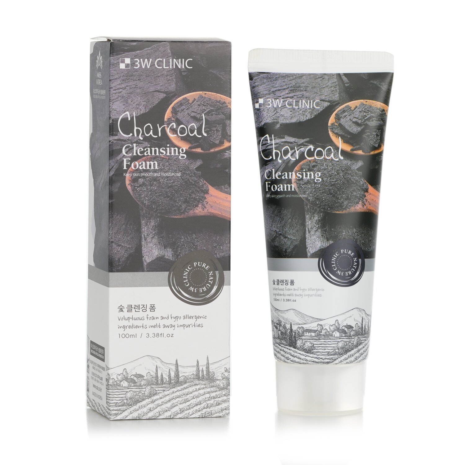 3W Clinic Cleansing Foam - Charcoal 100ml/3.38oz