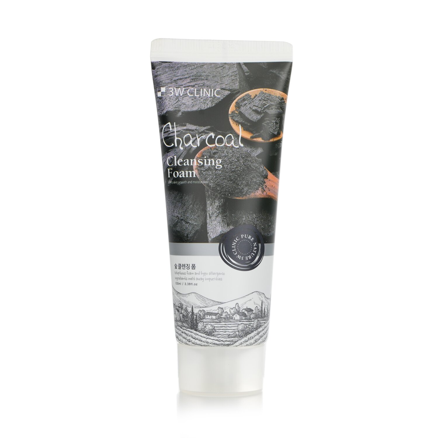 3W Clinic Cleansing Foam - Vaahto - Charcoal 100ml/3.38oz