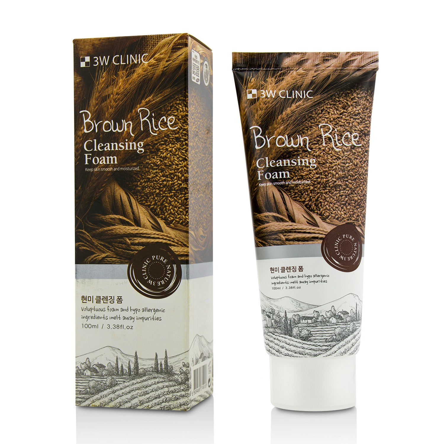 3W Clinic Cleansing Foam - Vaahto - Brown Rice 100ml/3.38oz