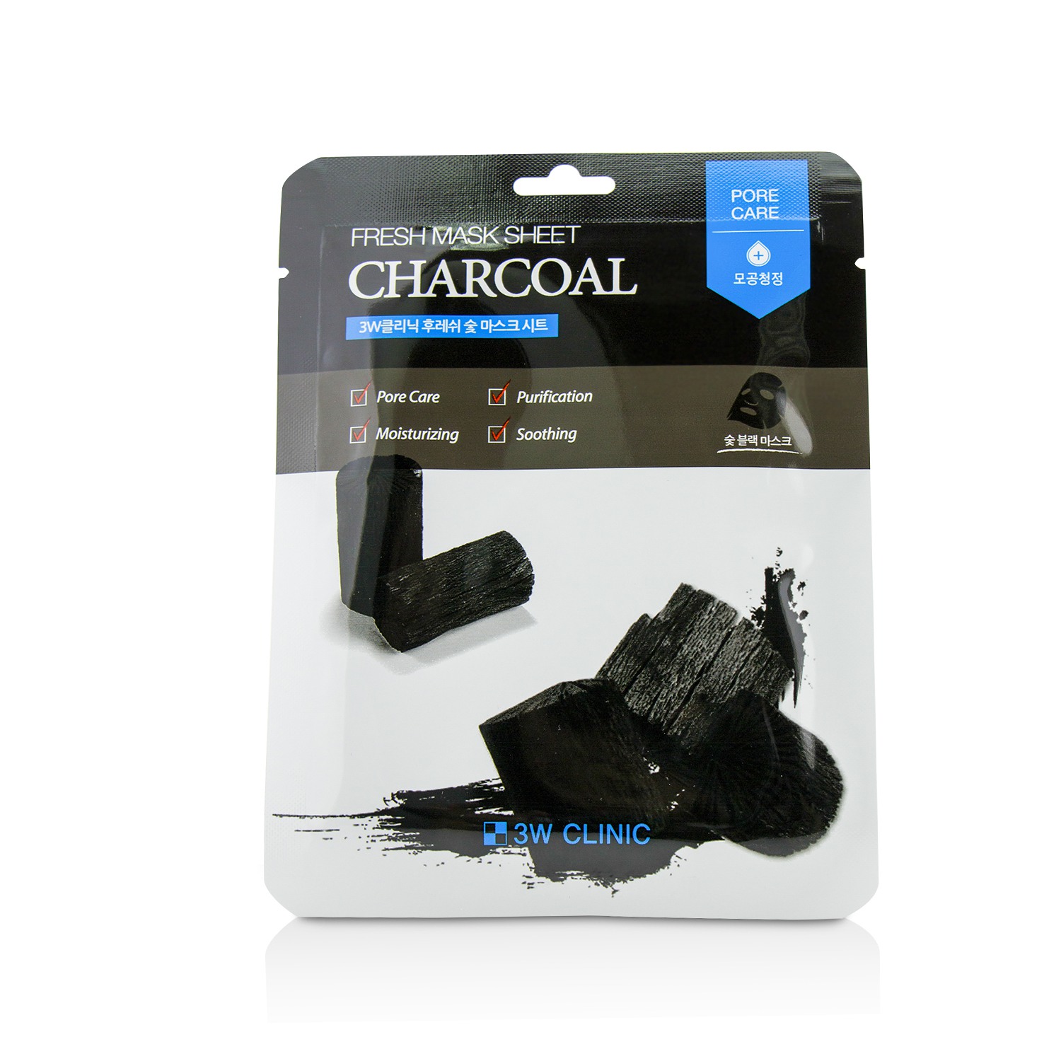 3W Clinic Mascarilla en Hoja - Charcoal 10pcs