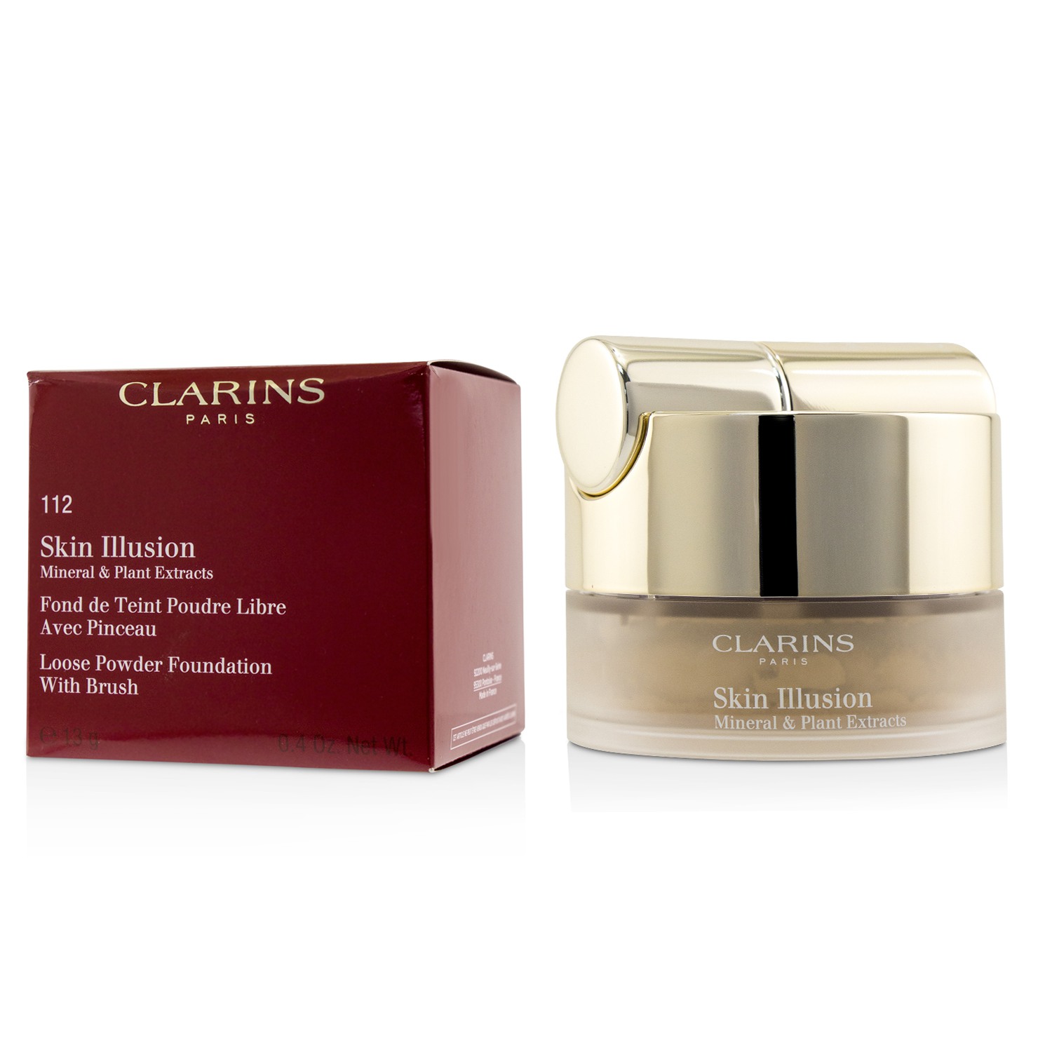 Clarins Skin Illusion Mineral & Plant Extracts Loose Powder Foundation (med kost) (Ny emballasje) 13g/0.4oz