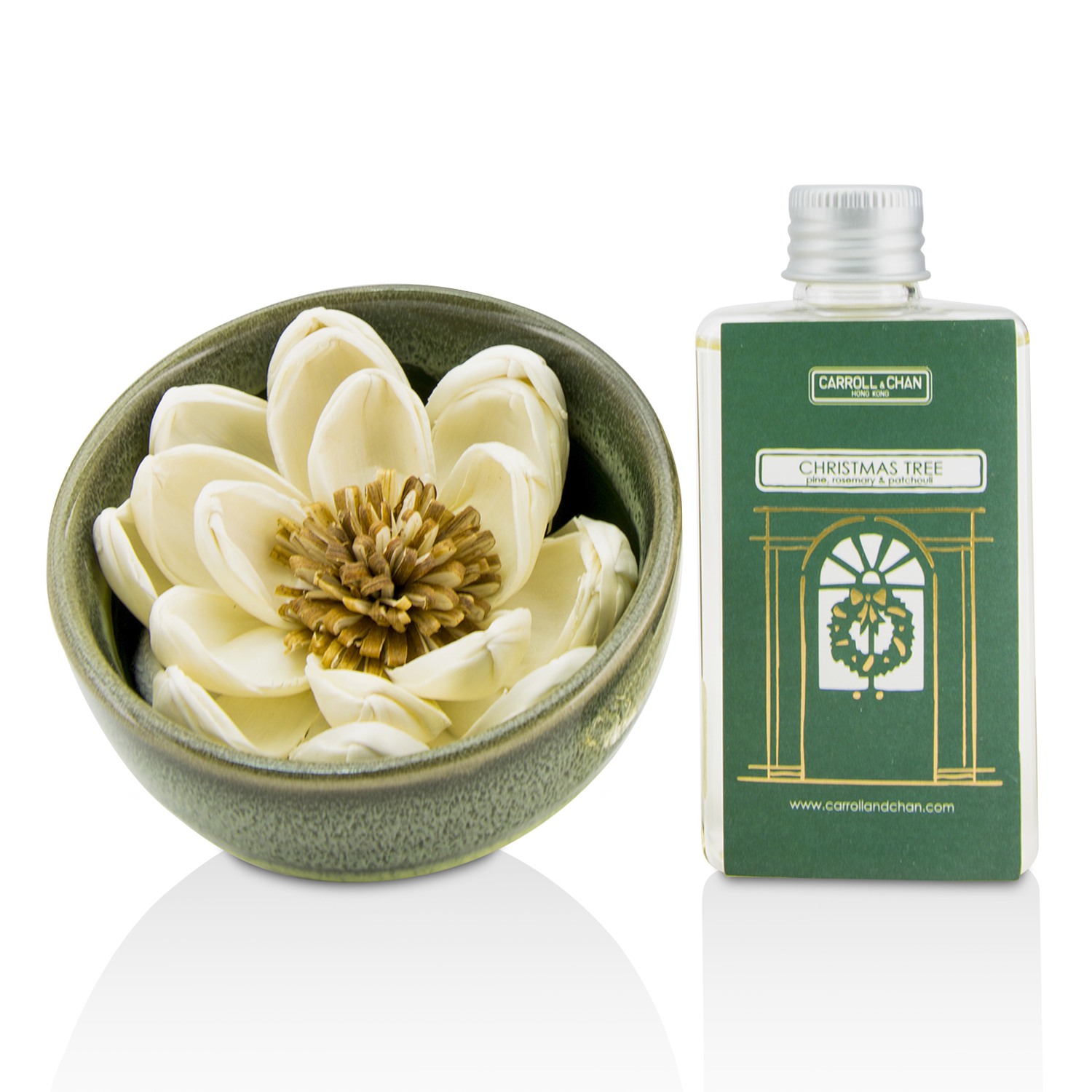 The Candle Company Christmas Tree Diffuser Flower Coffret: Diffusing Flower + Dish + Difusor de Aceite 100ml 3pcs