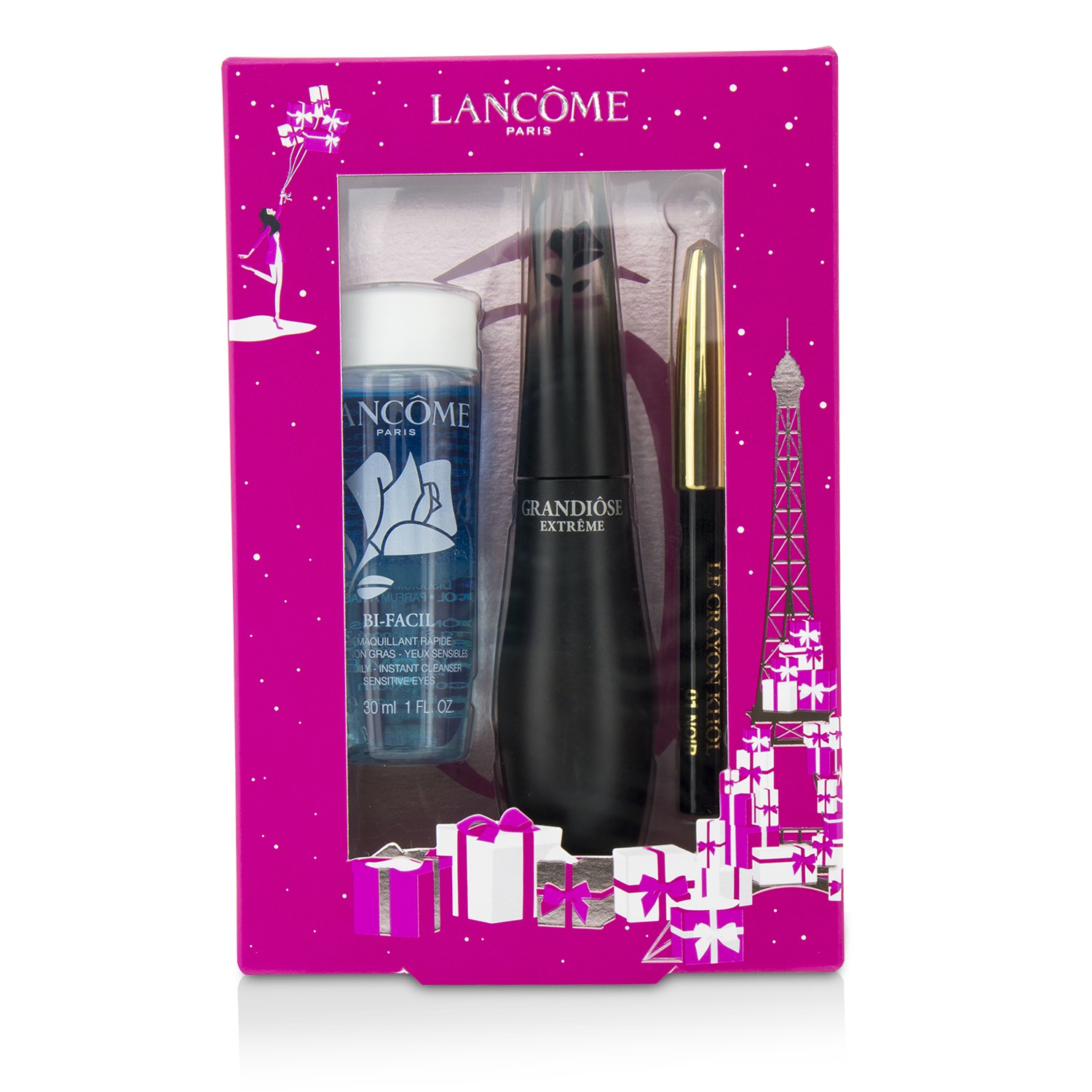 Lancome Set Grandiose Extreme Eyes: 1x Grandiose Extreme Máscara + 1x Mini Le Crayon Khol + 1x Bi Facil 3pcs