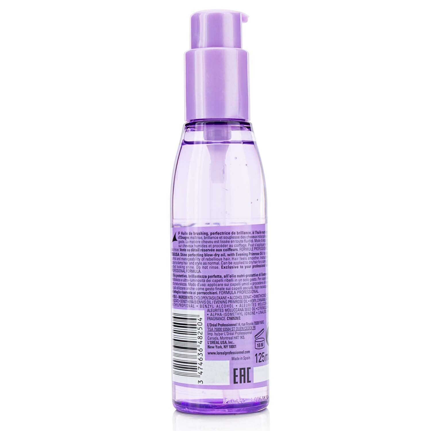 L'Oreal Professionnel Serie Expert - Liss Unlimited Primrose Oil Shine Perfecting Blow-Dry Oil שמן לייבוש השיער 125ml/4.2oz