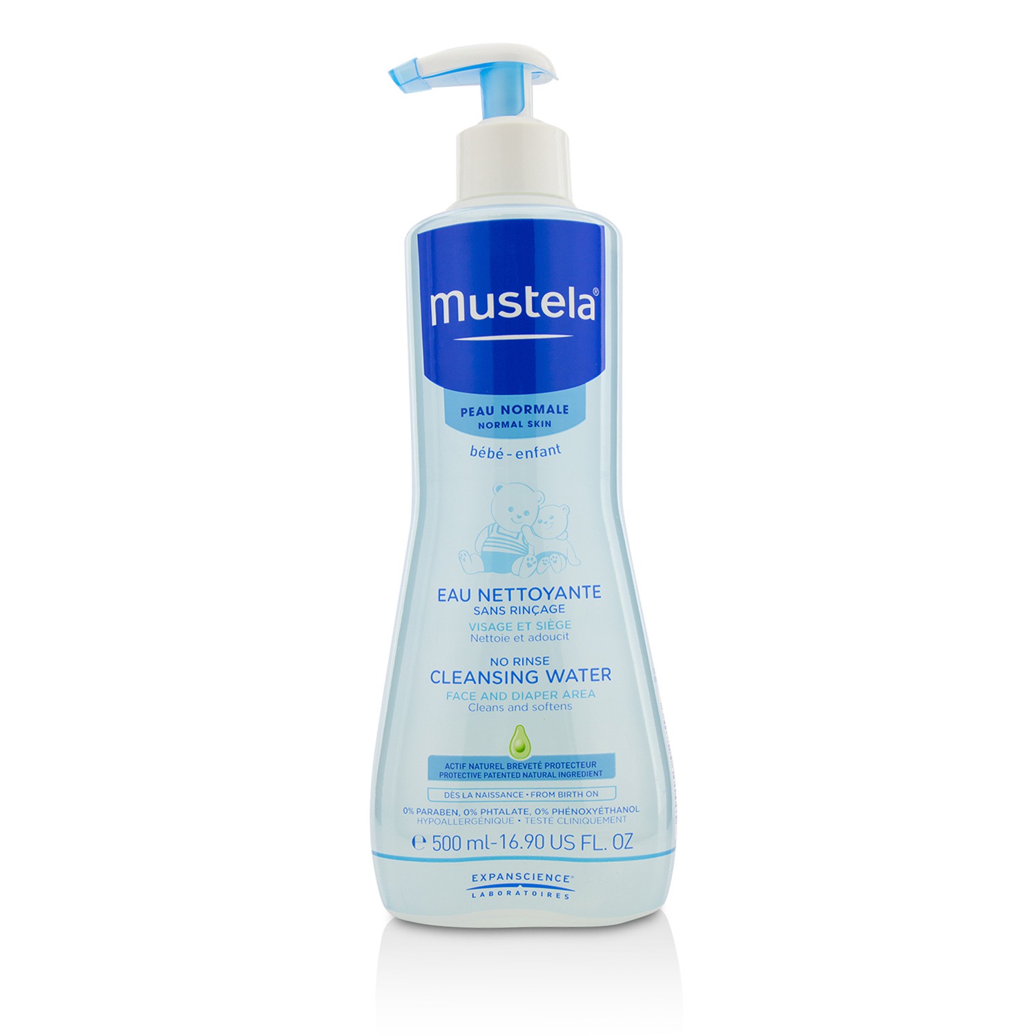 妙思乐 Mustela 免冲洗净肤水（脸部及臀部）- 中性肤质 500ml/16.9oz