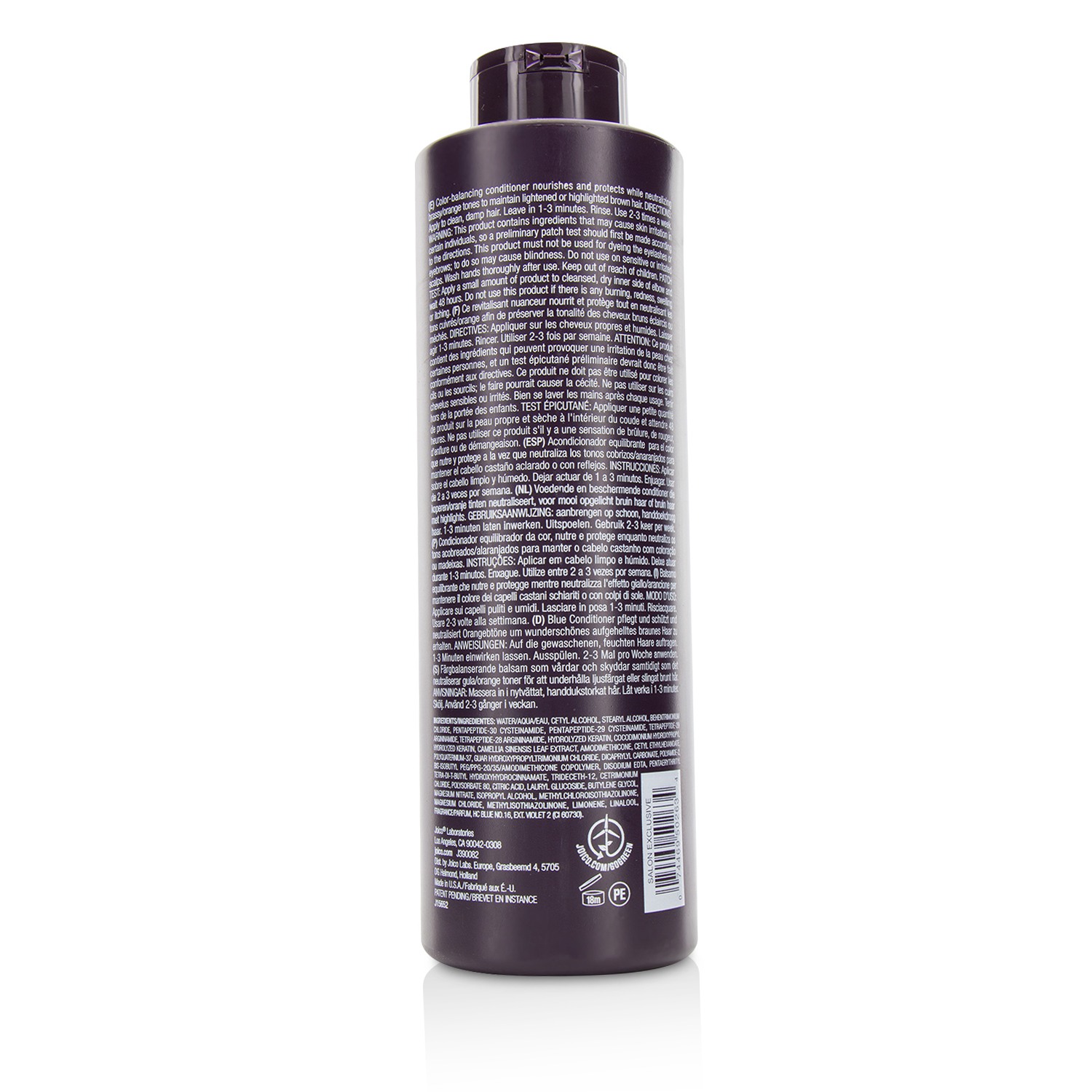 Joico Color Balance Blue Conditioner (Eliminates Brassy/Orange Tones on Lightened Brown Hair) 1000ml/33.8oz