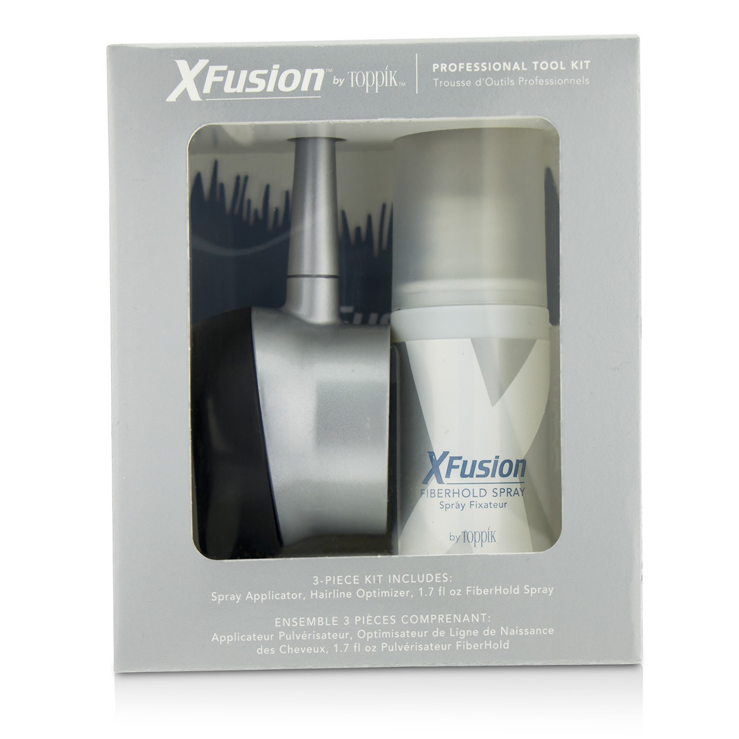 XFusion Professional Tool Kit: Spray Applicator + Hairline Optimizer + FiberHold Spray 1.7oz 3pcs