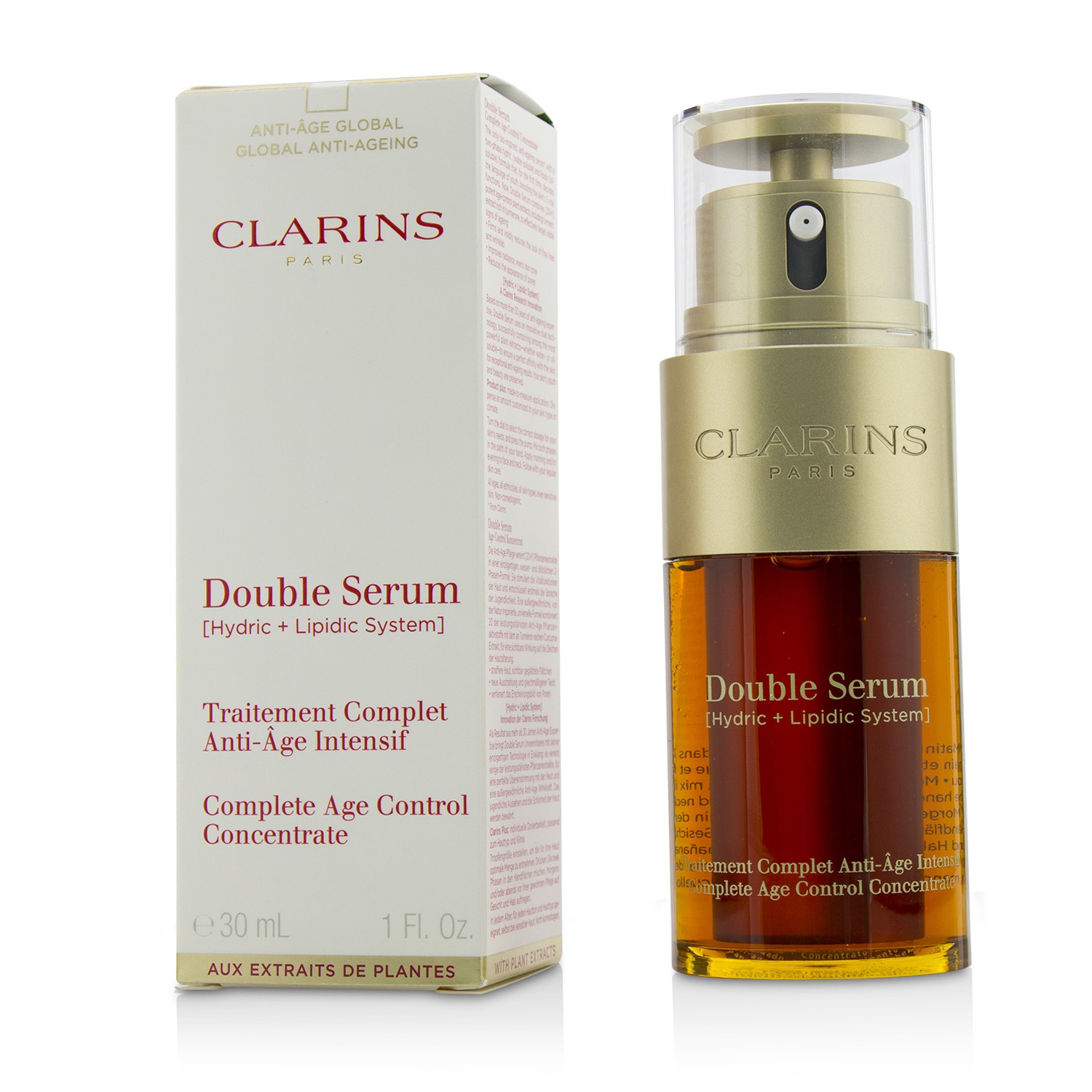 娇韵诗 Clarins Double Serum (Hydric + Lipidic System) Complete Age Control Concentrate (Box Slightly Damaged) 30ml/1oz