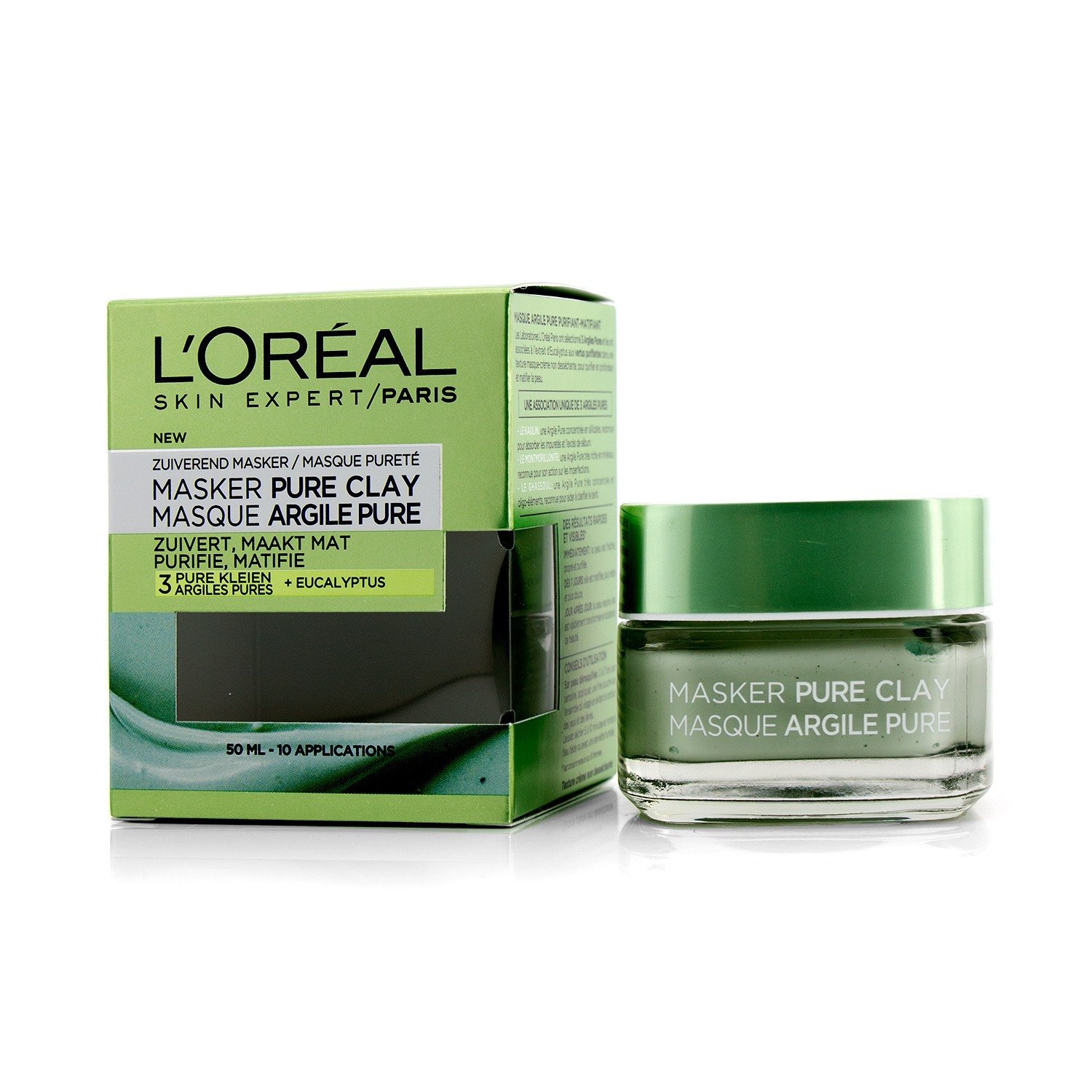 L'Oreal Skin Expert Pure Clay Mask מסכת חימר - Purify & Mattify 50ml/1.7oz