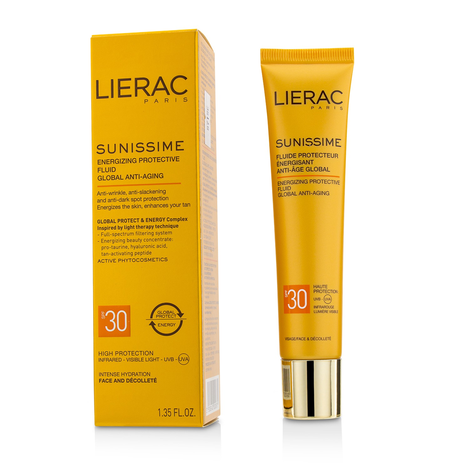 Lierac Sunissime Global Anti-Aging Energizing Protective Fluid SPF30 For Face & Decollete 40ml/1.35oz