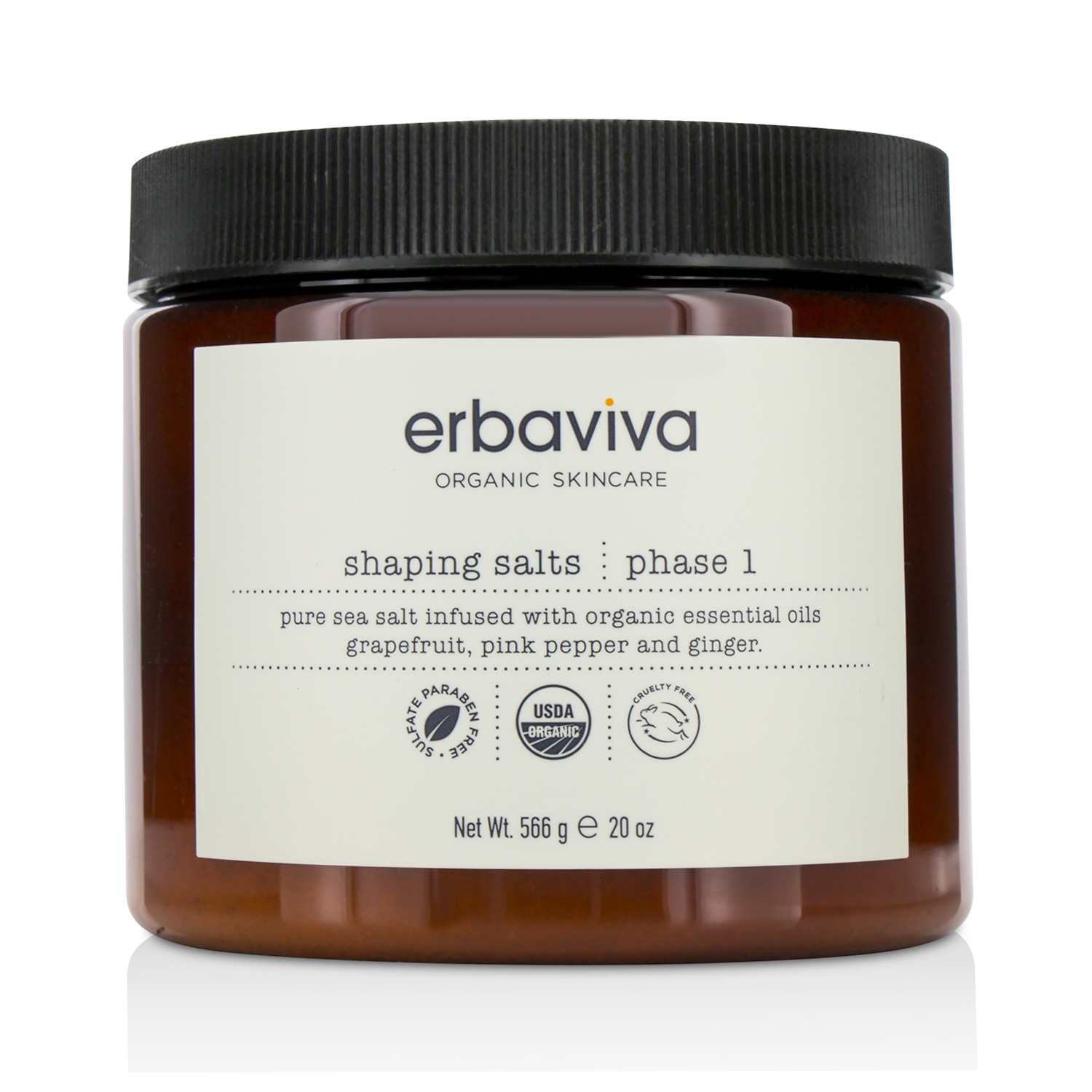 Erbaviva Shaping Salt : Phase 1 - Pure Sea Salt Infused With Organic Essential Oils Of Grapefruit, Pink Pepper & Ginger 566g/20oz