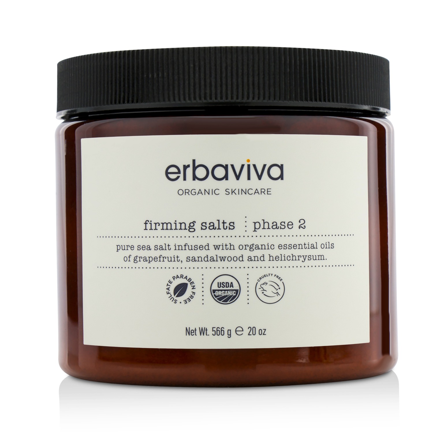 Erbaviva Firming Salt : Phase 2 - Pure Sea Salt Infused With Organic Essential Oils Of Grapefruit, sandalwood & helichrysum 566g/20oz