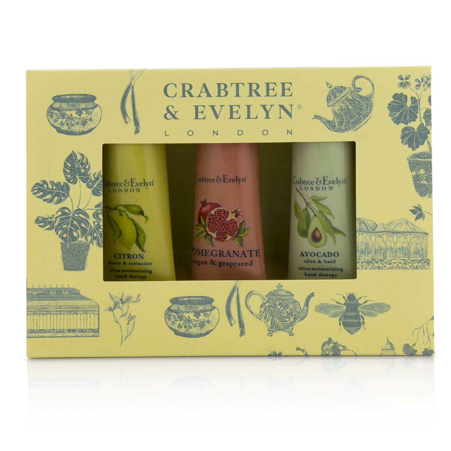 Crabtree & Evelyn Botanicals Hand Therapy Set (1x Citron, Honey & Coriander, 1x Pomegranate, Argan & Grapeseed, 1x Avocado, Olive & Basil) 3x25g/0.9oz