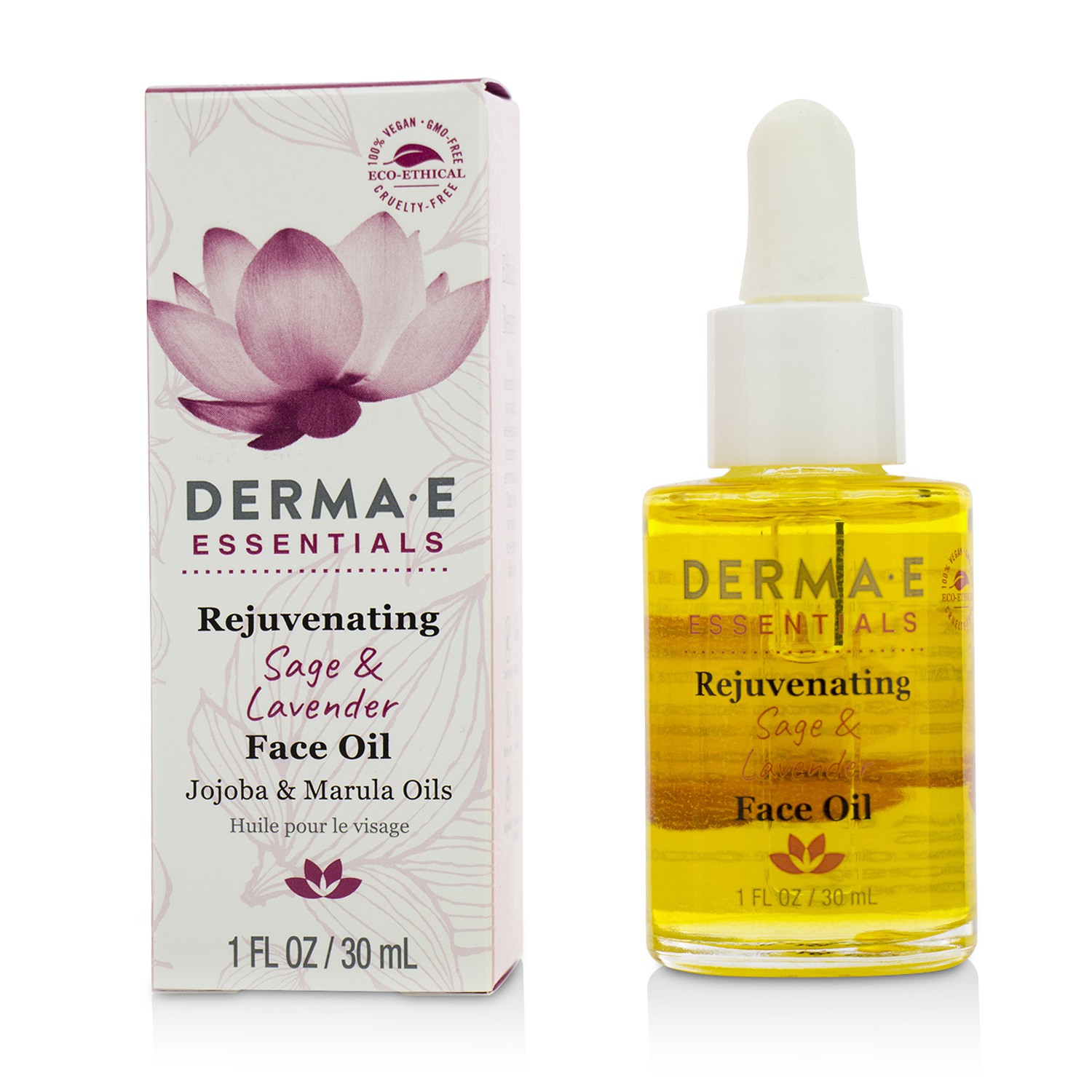 더마 이 Derma E 에센셜 리쥬버네이팅 세이지 & 라벤더 페이스 오일 30ml/1oz