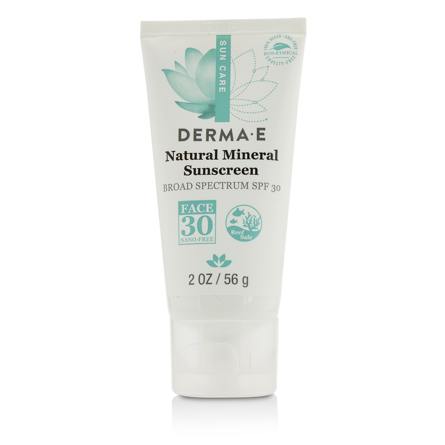 Derma E Natural Mineral Protector Solar Libre de Aceite de Espectro Amplio SPF 30 - Face 56g/2oz